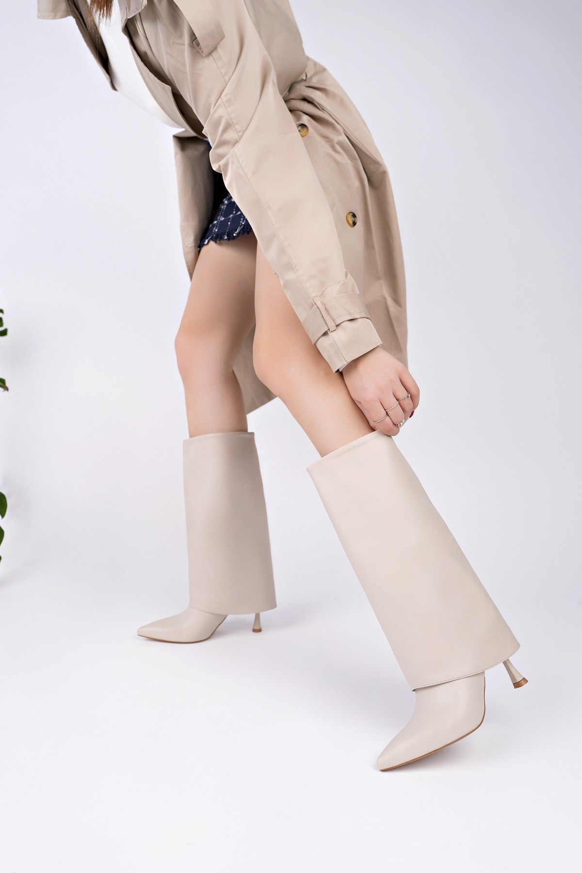 MİLENA Sivri Burun İnce Topuklu Kadın Çizme - Görsel 5