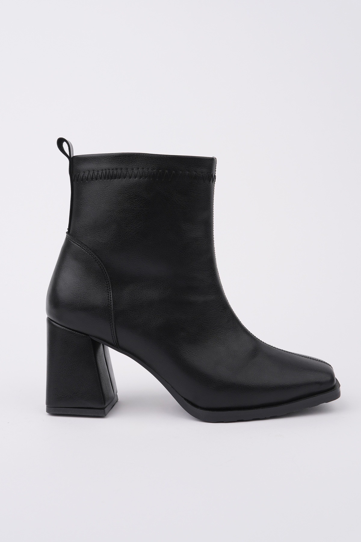 LUCİE Küt Burun Kalın Topuklu Fermuarlı Kadın Bot - Görsel 2