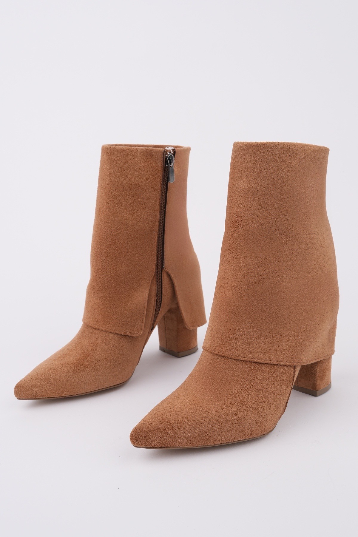 İMPERA Sivri Burun Kalın Topuklu Fermuarlı Kadın Bot - Görsel 4