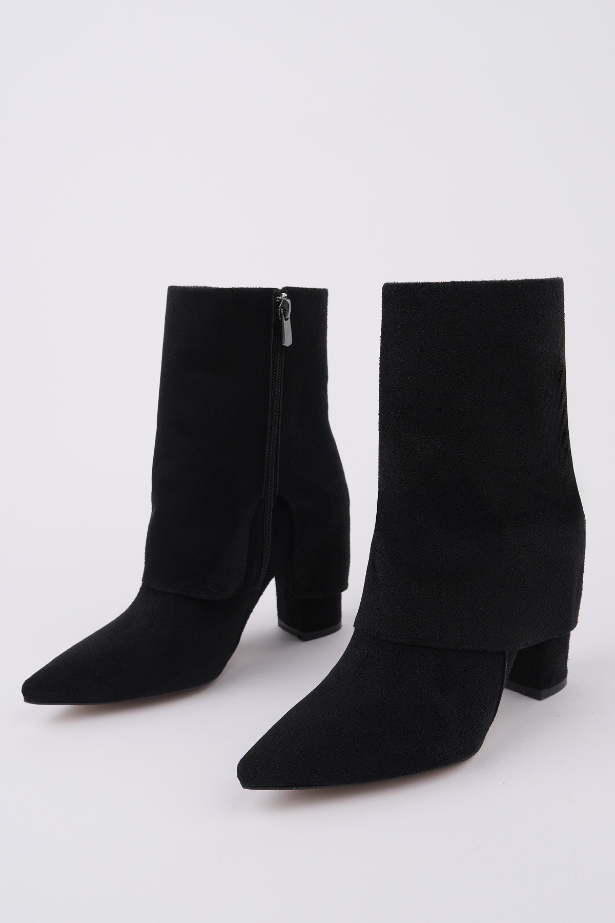 İMPERA Sivri Burun Kalın Topuklu Fermuarlı Kadın Bot - Görsel 7