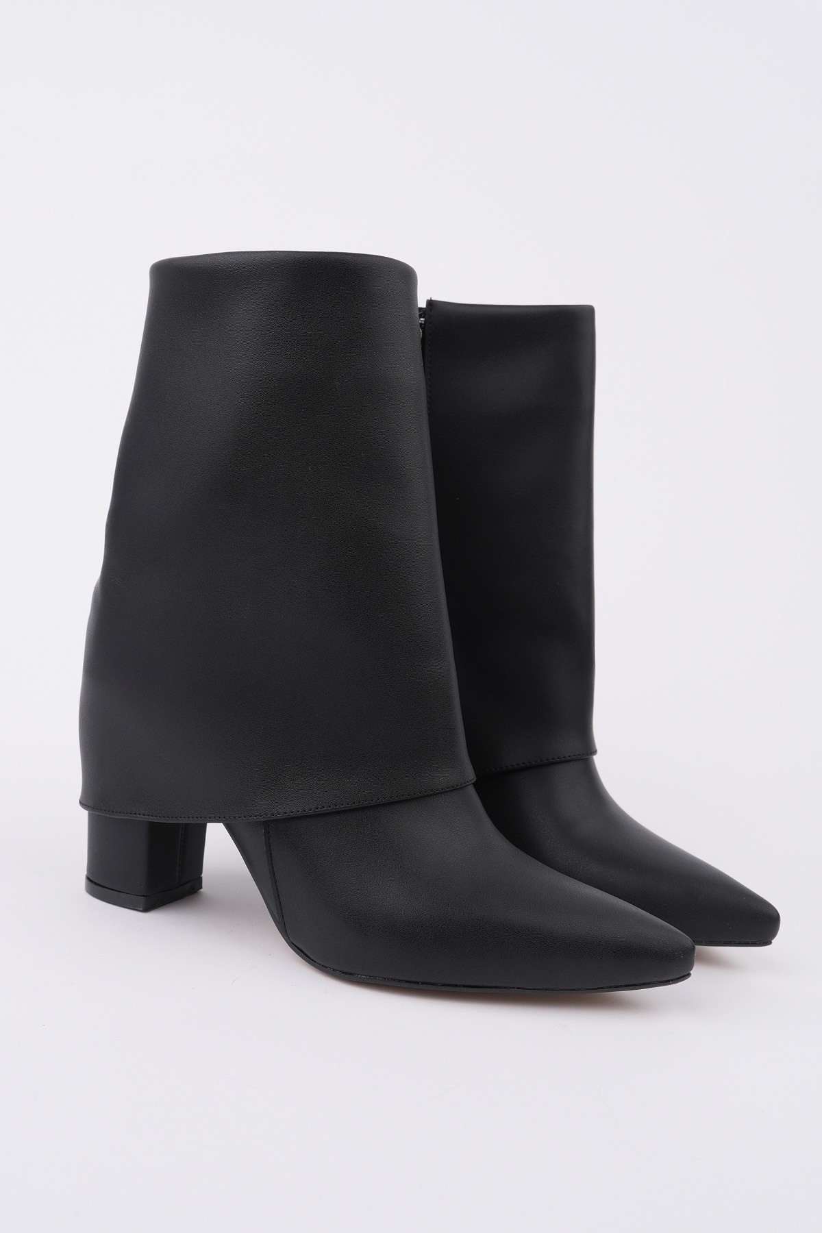 İMPERA Sivri Burun Kalın Topuklu Fermuarlı Kadın Bot - Görsel 6