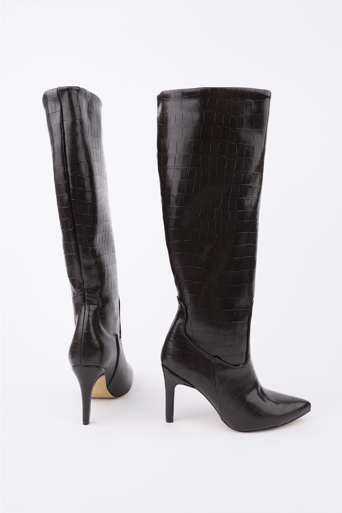 CLARİSSA Sivri Burun Kroko Desenli İnce Topuklu Kadın Çizme - Görsel 6