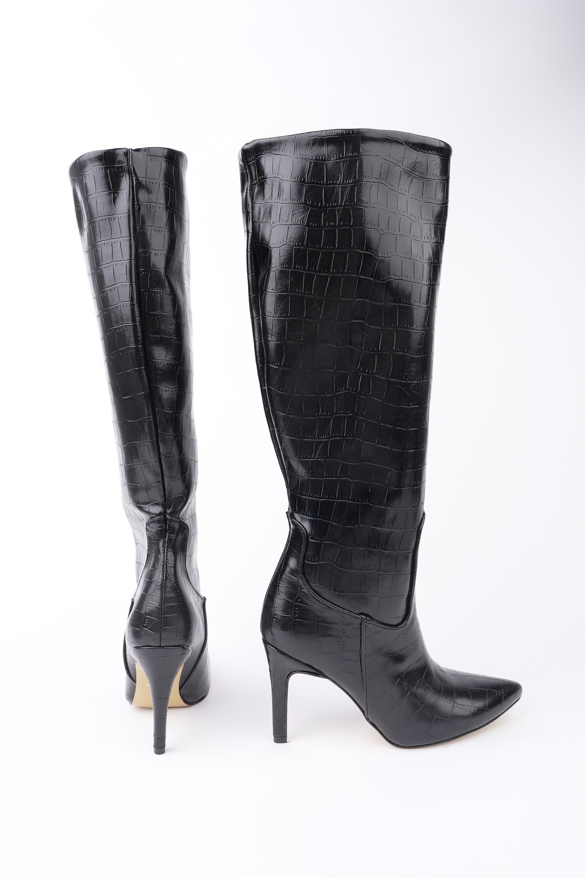 CLARİSSA Sivri Burun Kroko Desenli İnce Topuklu Kadın Çizme - Görsel 7