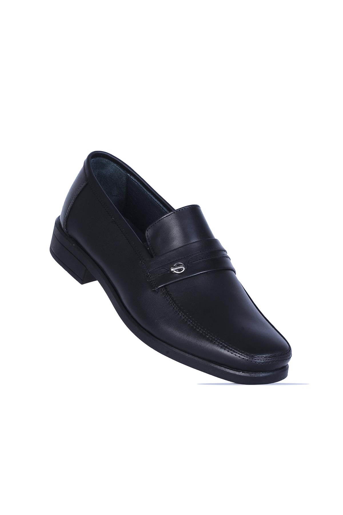 1161 Siyah Kauçuk %100 Deri Erkek Klasik Ayakkabı - Görsel 2