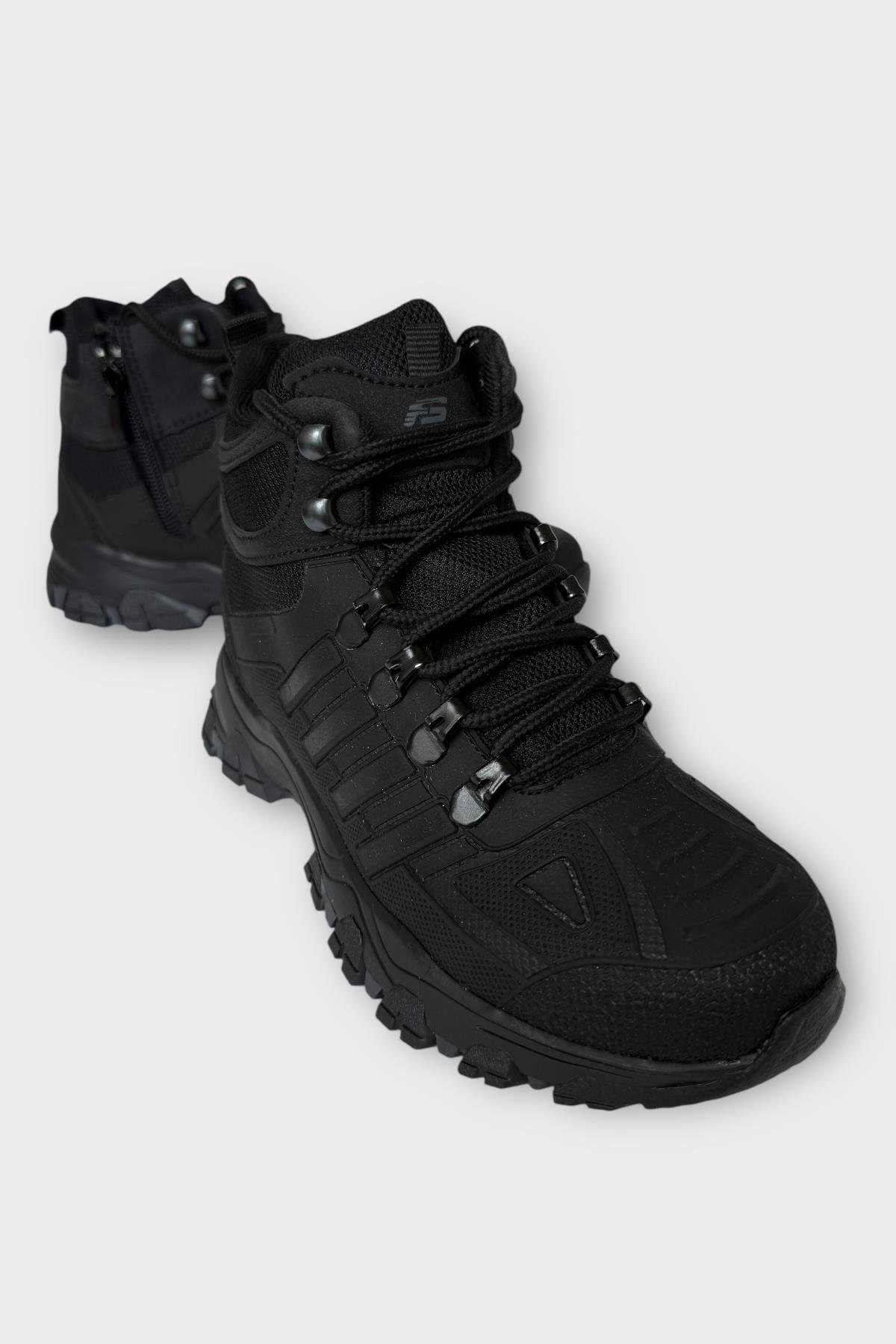 Unısex Soğuk Geçirmez Fermuarlı Trekking &amp; Outdoor Bot SİYAH - Görsel 3