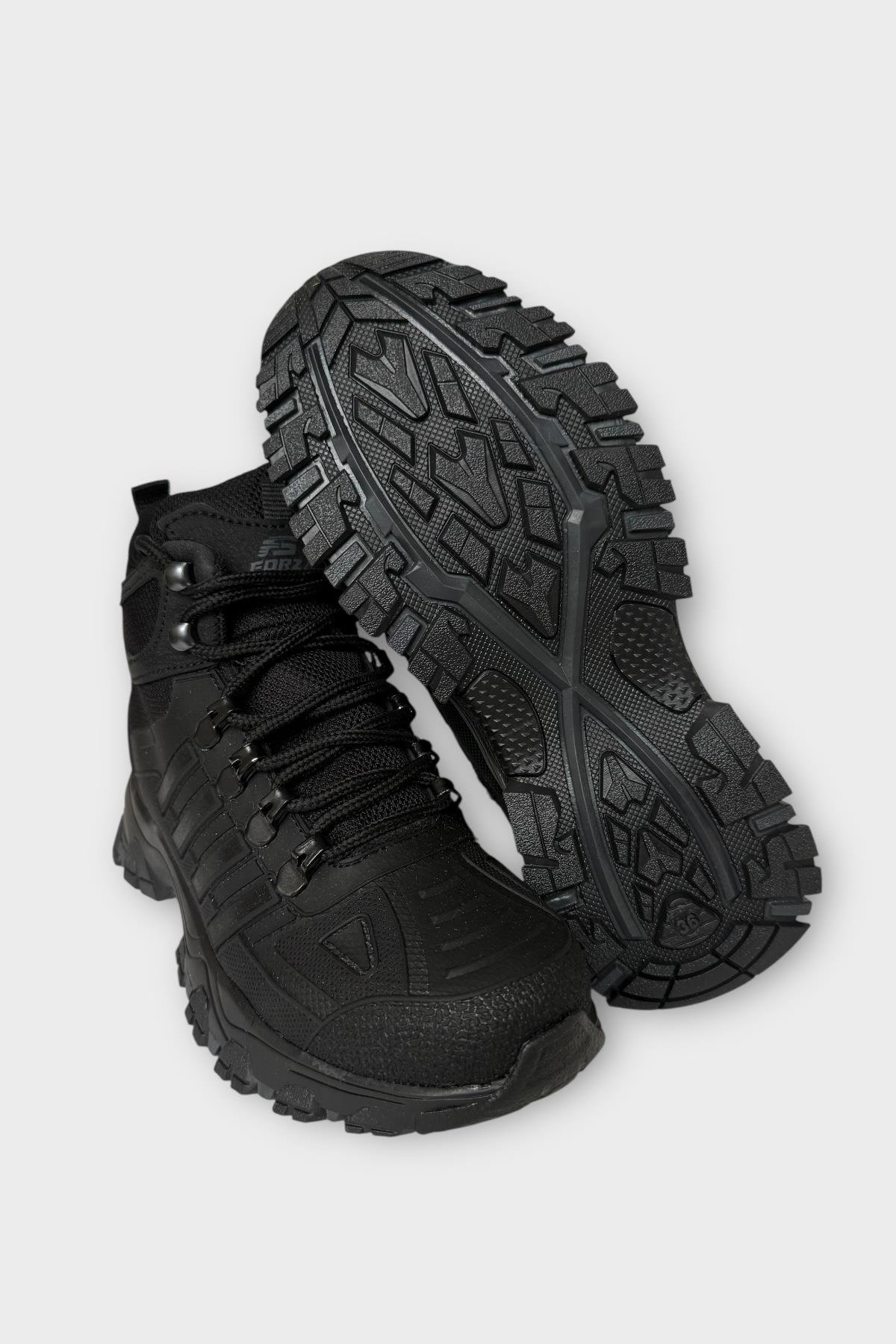 Unısex Soğuk Geçirmez Fermuarlı Trekking &amp; Outdoor Bot SİYAH - Görsel 7