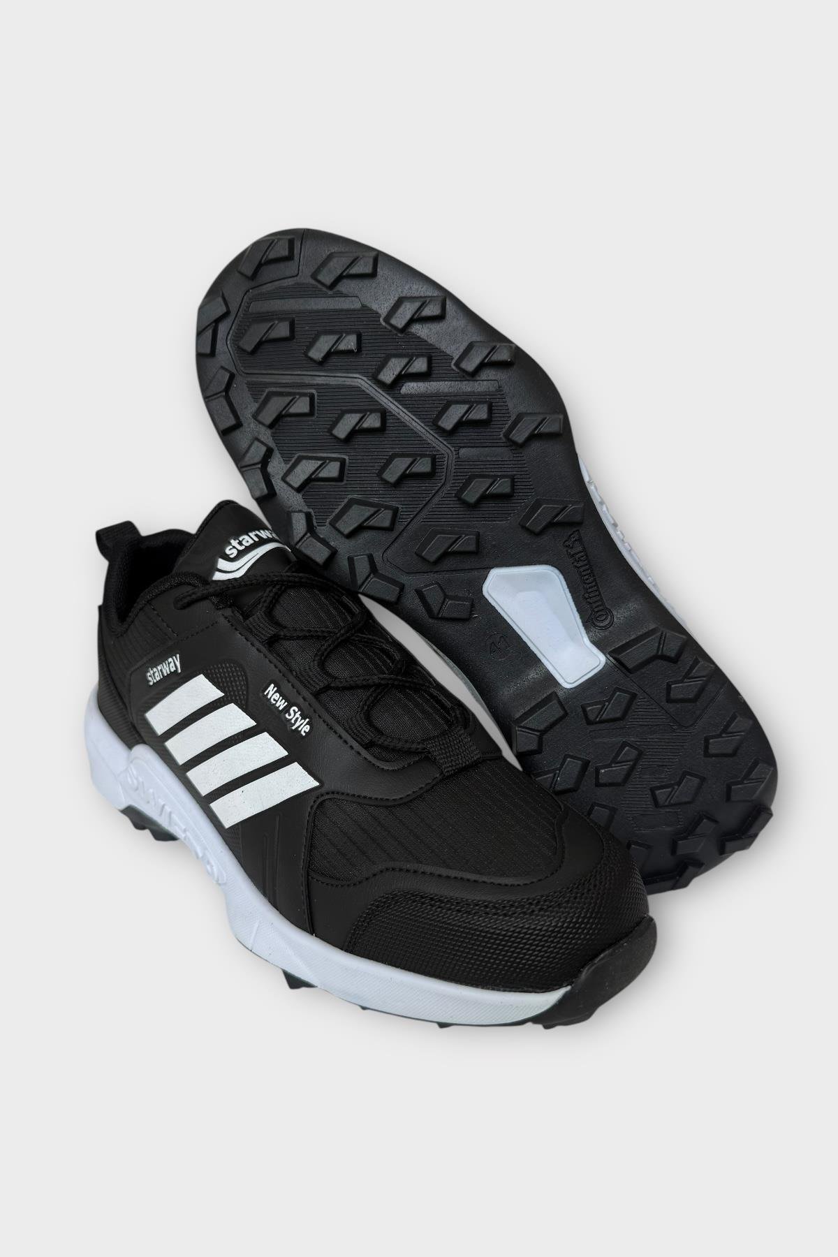 Erkek Soğuk Geçirmez Spor Outdoor Trekking Bot Ayakkabı SİYAH - BEYAZ - Görsel 7