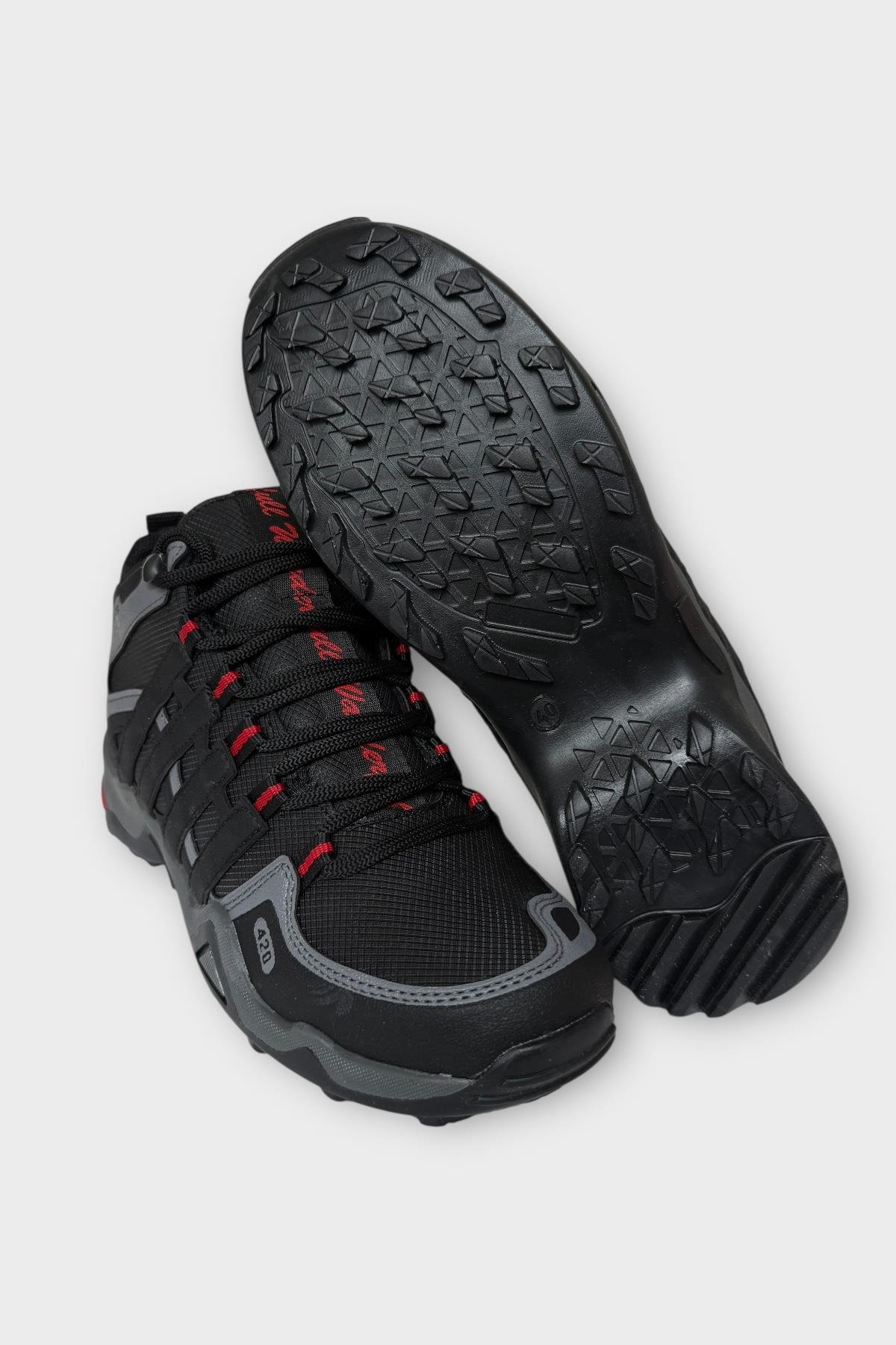 Erkek Kışlık Trekking Spor Bot SİYAH - KIRMIZI - Görsel 7