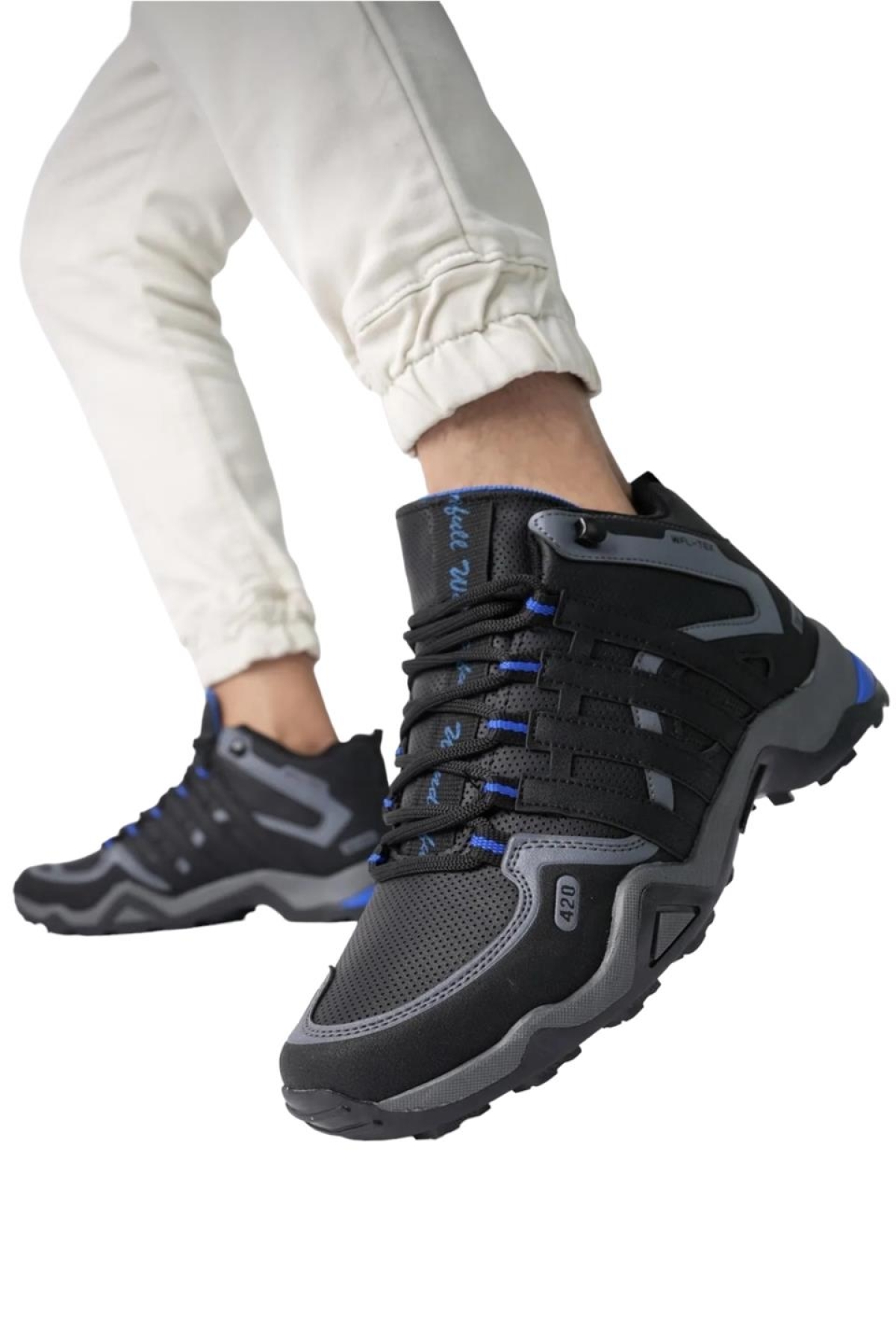 Liger Liger Siyah Erkek Kışlık Trekking Spor Bot SİYAH SAX Outdoor Ayakkabı | Flo Siyah - 4. görsel