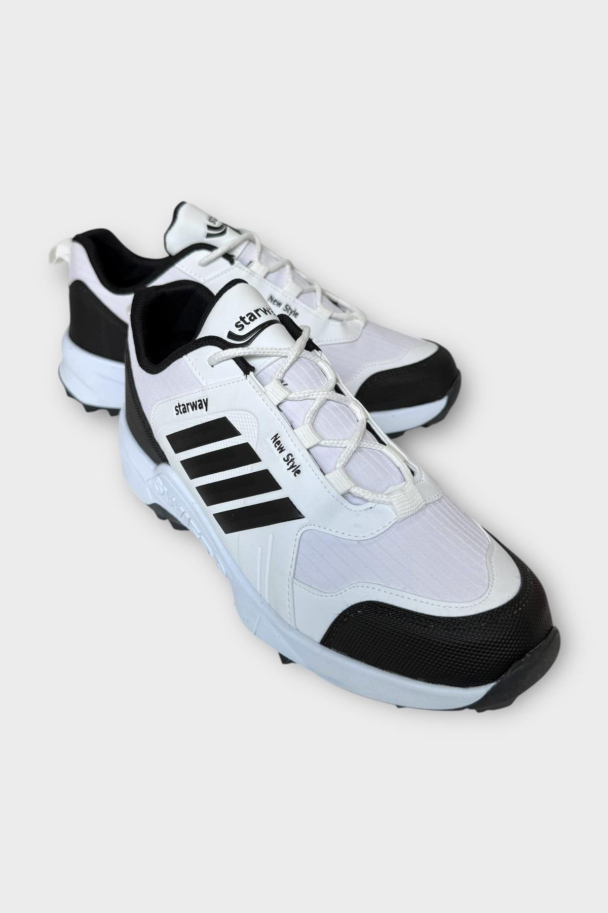 Erkek Soğuk Geçirmez Spor Outdoor Trekking Bot Ayakkabı BEYAZ - SİYAH - Görsel 3