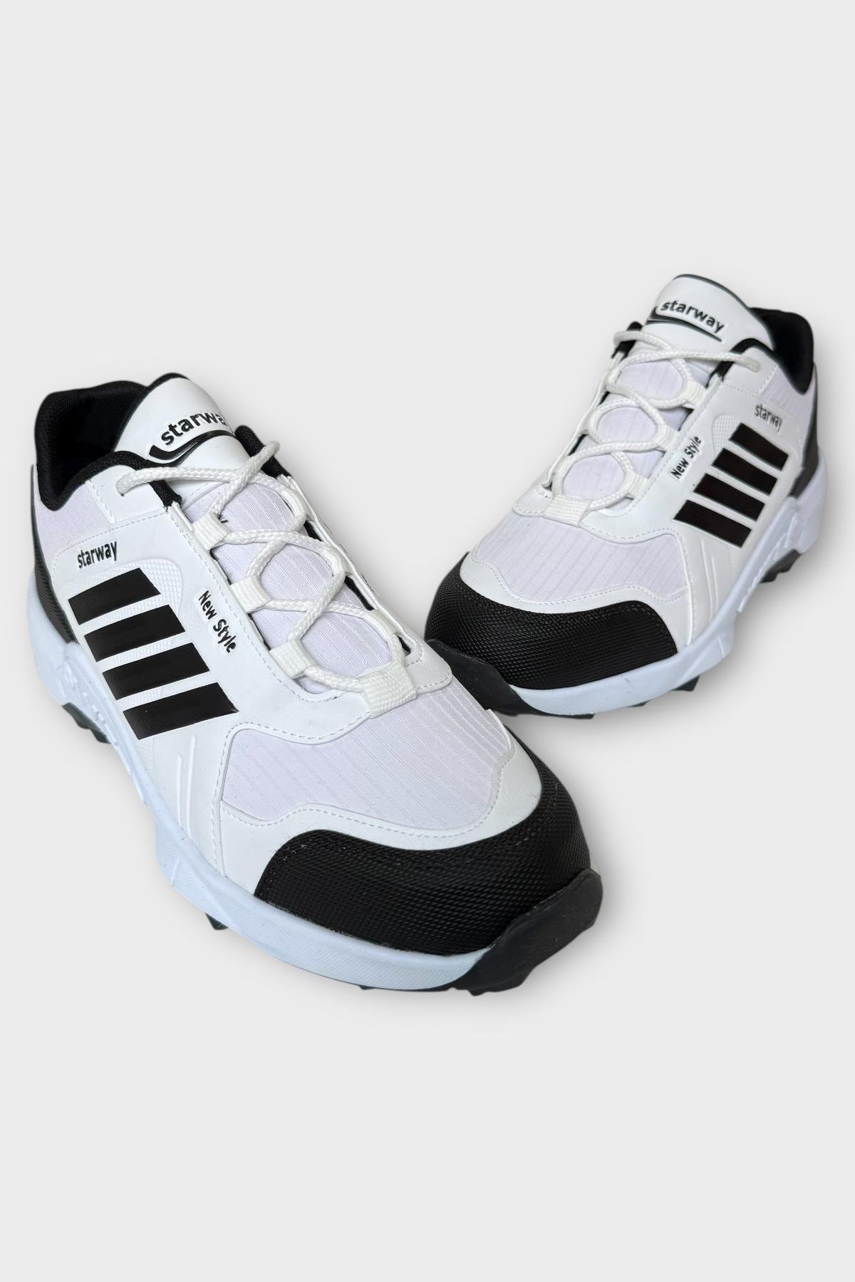 Erkek Soğuk Geçirmez Spor Outdoor Trekking Bot Ayakkabı BEYAZ - SİYAH - Görsel 4