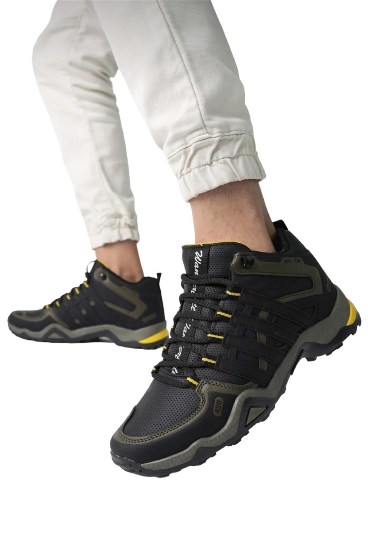 Erkek Kışlık Trekking Spor Bot HAKİ - SARI - Görsel 3