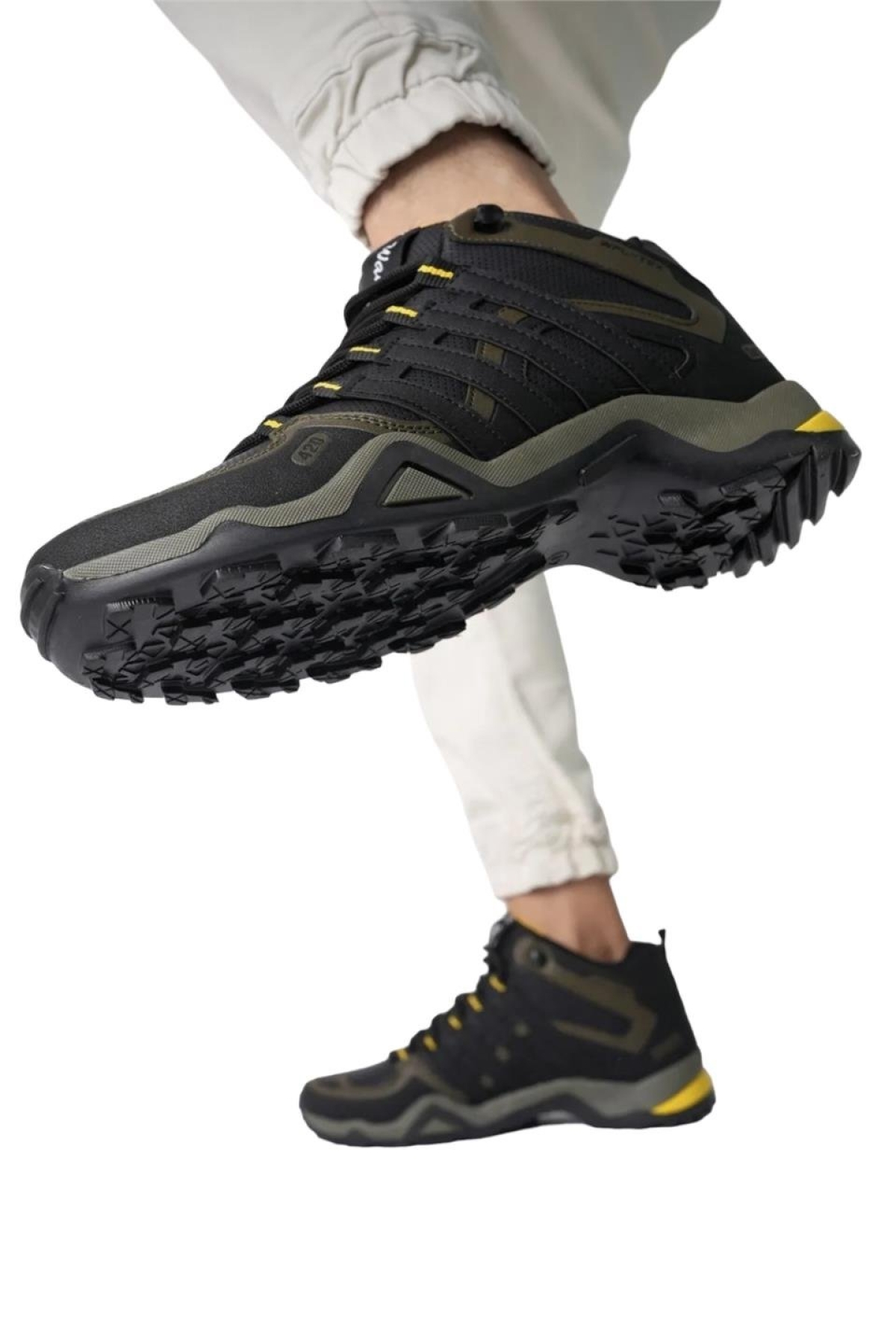 Erkek Kışlık Trekking Spor Bot HAKİ - SARI - Görsel 4