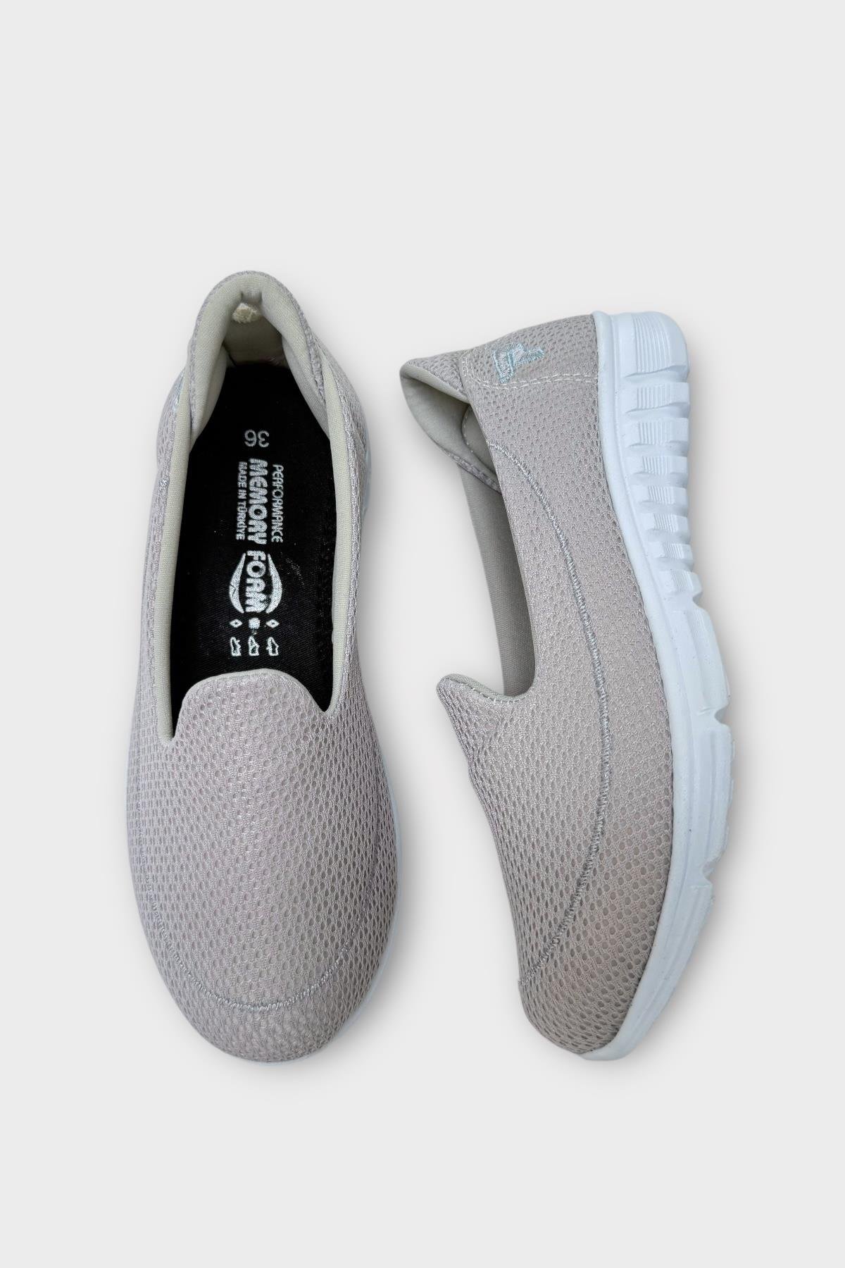 Mey Form Ortopedik Taban Günlük Yürüyüş Ayakkabısı GRİ - BEYAZ - Görsel 7