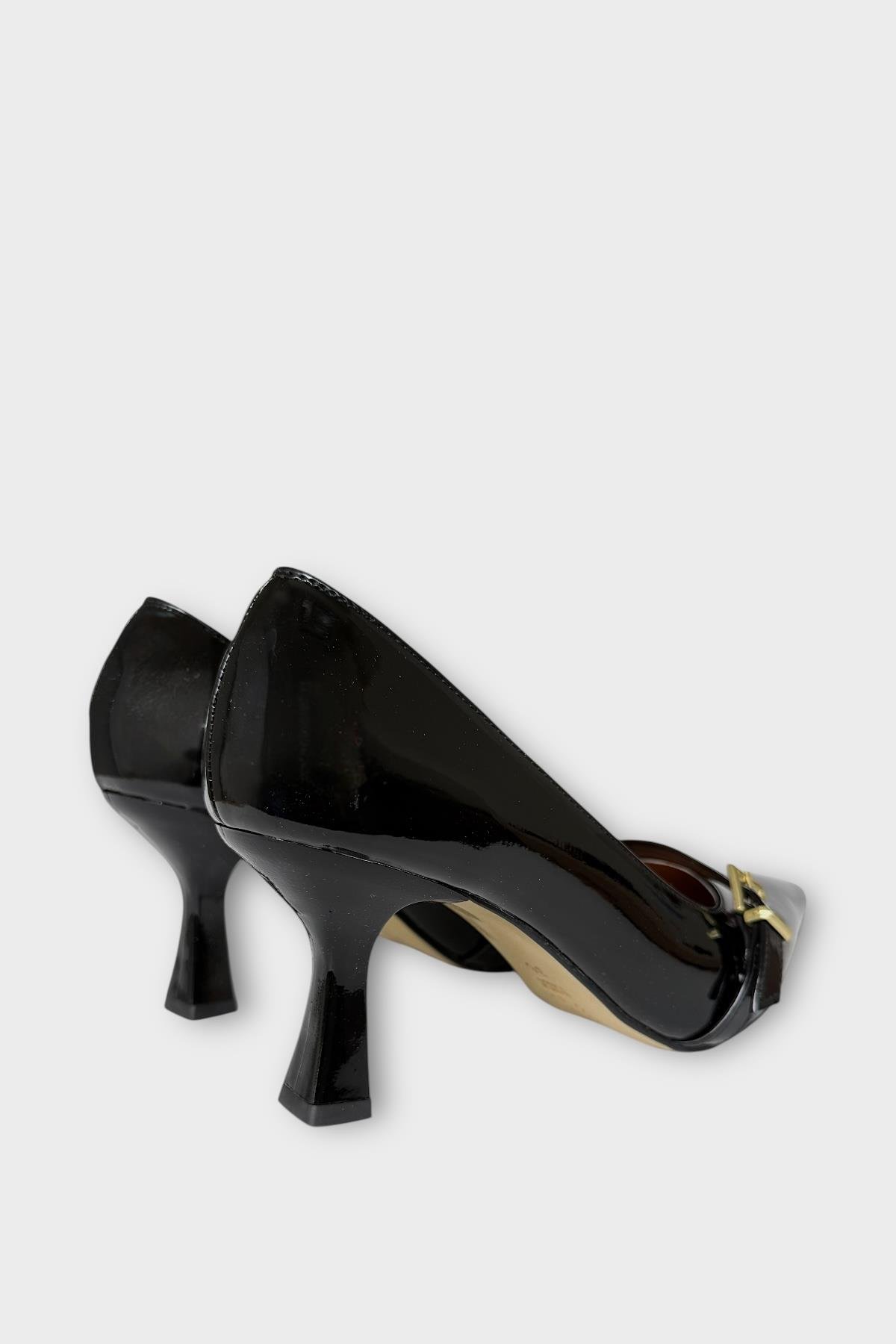 Kadın Tek Bant Tokalı Sivri Burun Topuklu Ayakkabı SİYAH - Görsel 6