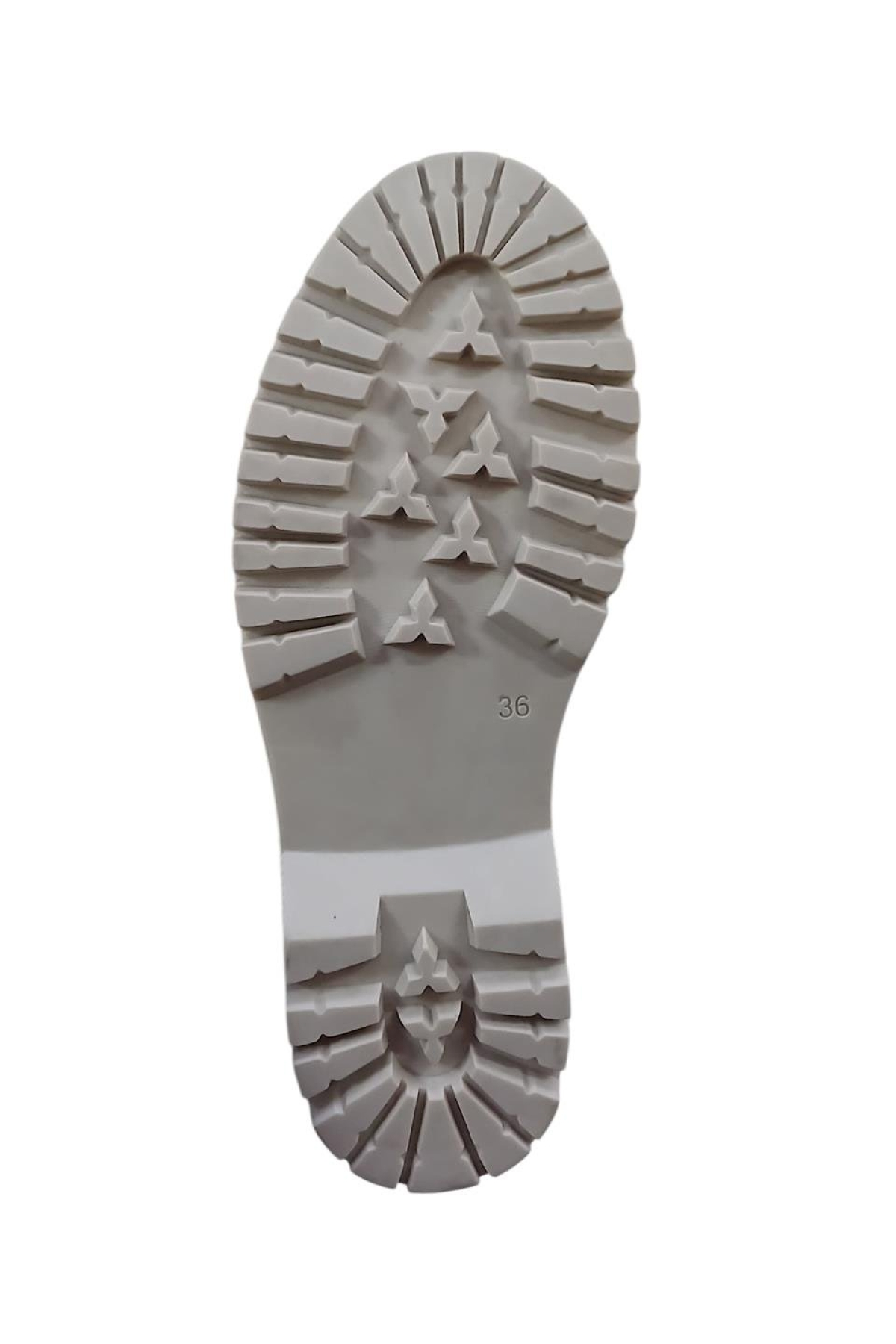 Kadın Fermuarlı Bağcıklı Kalın Taban Kadın Bot KREM - Görsel 5