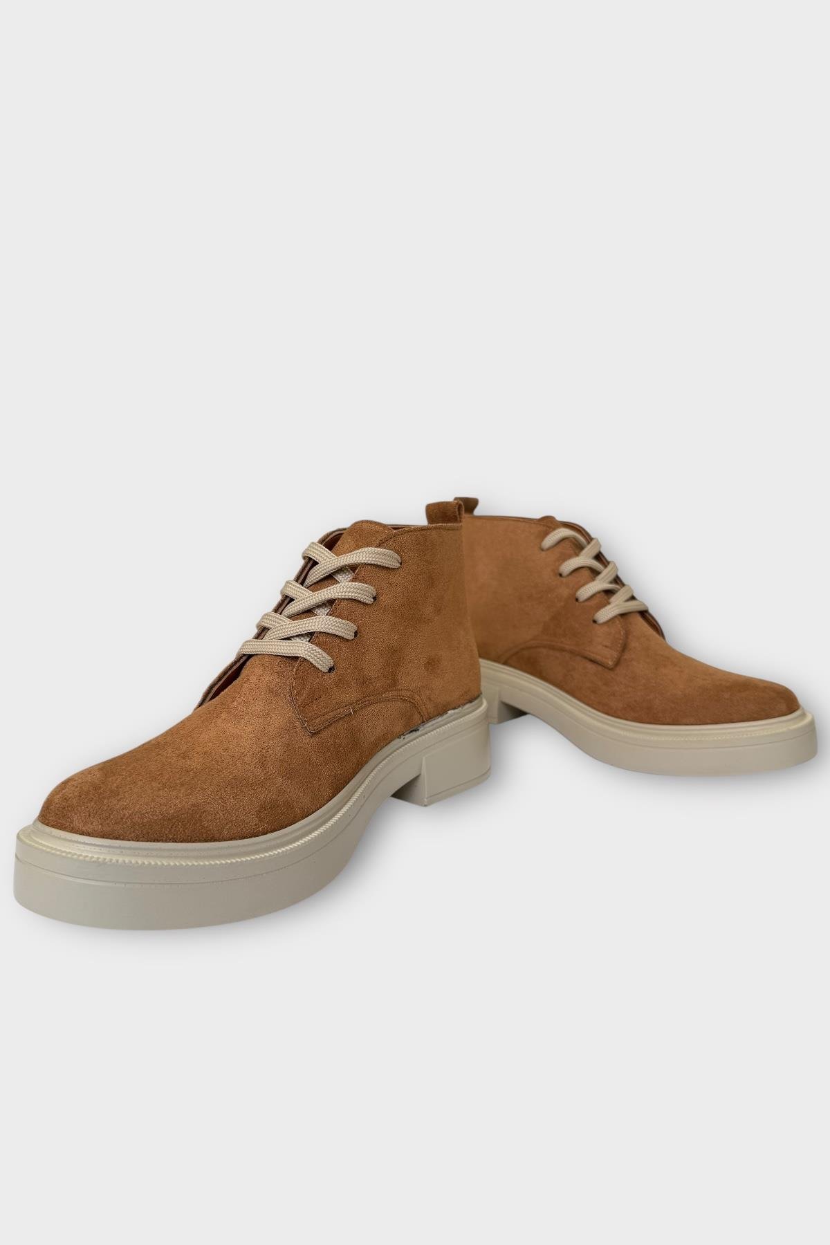 Kadın Nubuk Bağcıklı Yüksek Kauçuk Taban Bot TARÇIN - Görsel 5