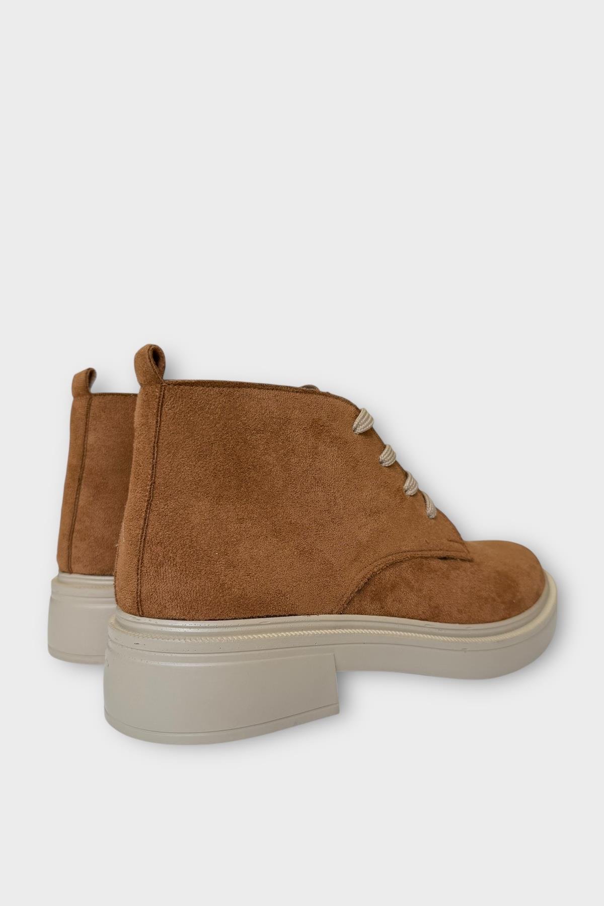 Kadın Nubuk Bağcıklı Yüksek Kauçuk Taban Bot TARÇIN - Görsel 6