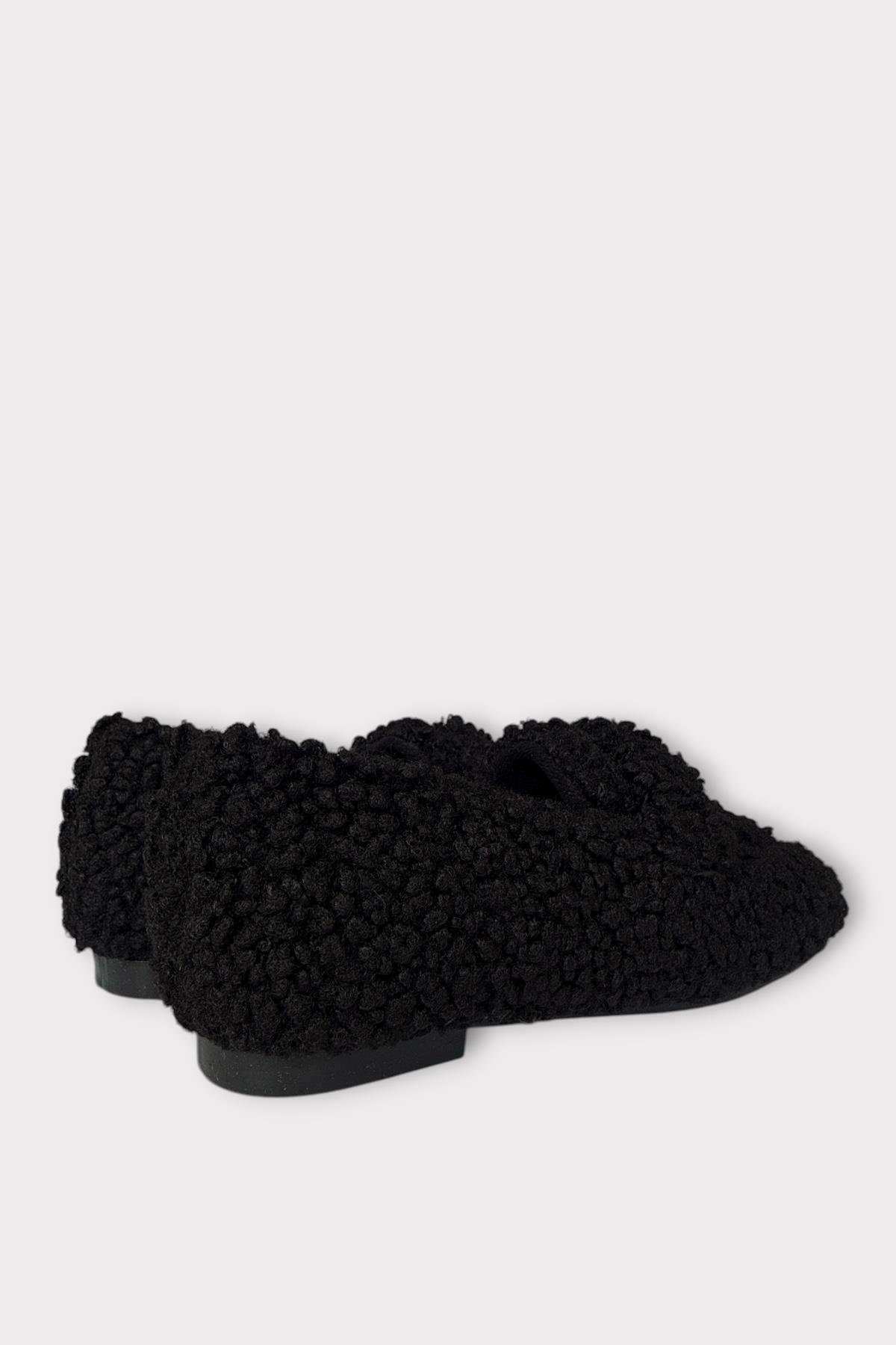 Ultra Yumuşak Peluş Ses Yapmaz Hafif Taban Ev Babeti Kadın Panduf SİYAH - Görsel 6