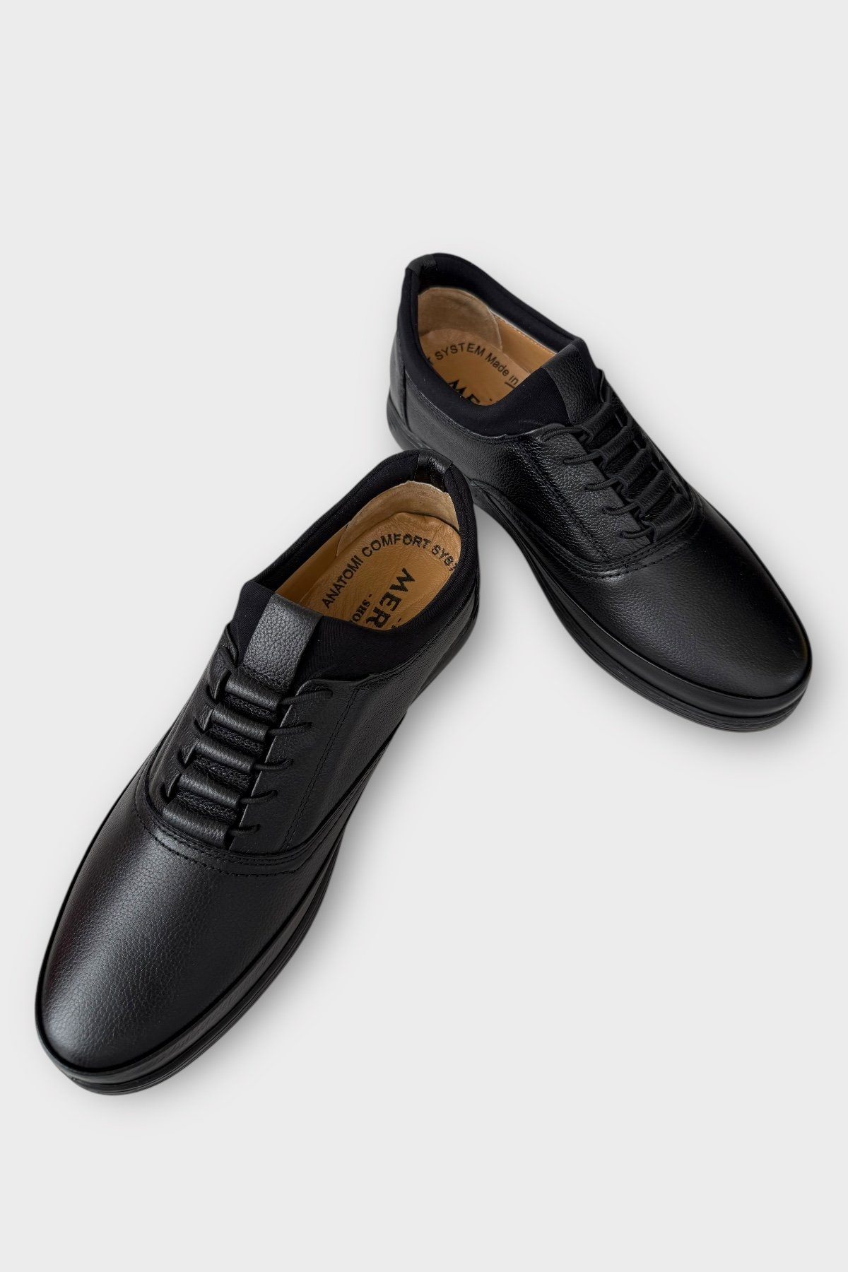 Erkek Hakiki Deri Akıllı Bğcıklı Günlük Ayakkabı SİYAH - Görsel 4