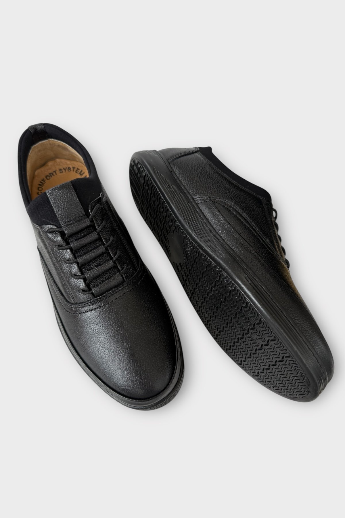 Erkek Hakiki Deri Akıllı Bğcıklı Günlük Ayakkabı SİYAH - Görsel 5