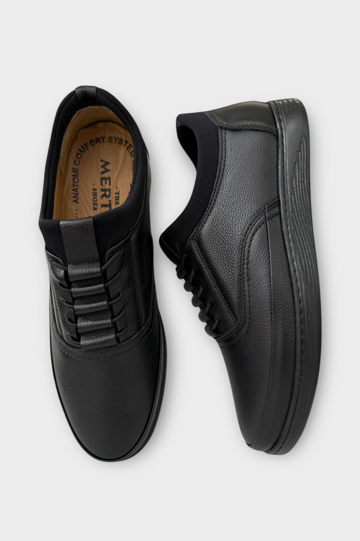 Erkek Hakiki Deri Akıllı Bğcıklı Günlük Ayakkabı SİYAH - Görsel 7