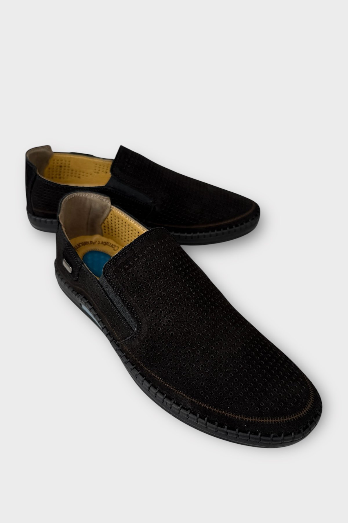 Liger Liger Siyah Erkek Hakiki Deri Ortopedik Yazlık El Yapımı Saraçlı Ayakkabı SİYAH Klasik Ayakkabı | Flo Siyah - 3. görsel