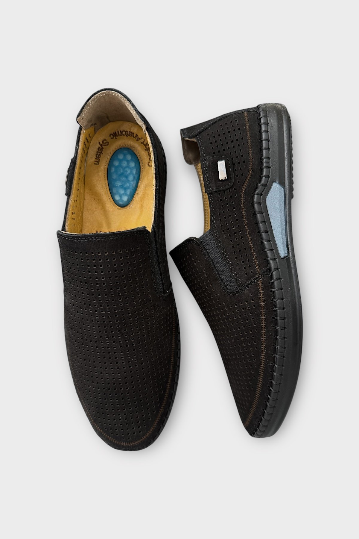 Liger Liger Siyah Erkek Hakiki Deri Ortopedik Yazlık El Yapımı Saraçlı Ayakkabı SİYAH Klasik Ayakkabı | Flo Siyah - 7. görsel