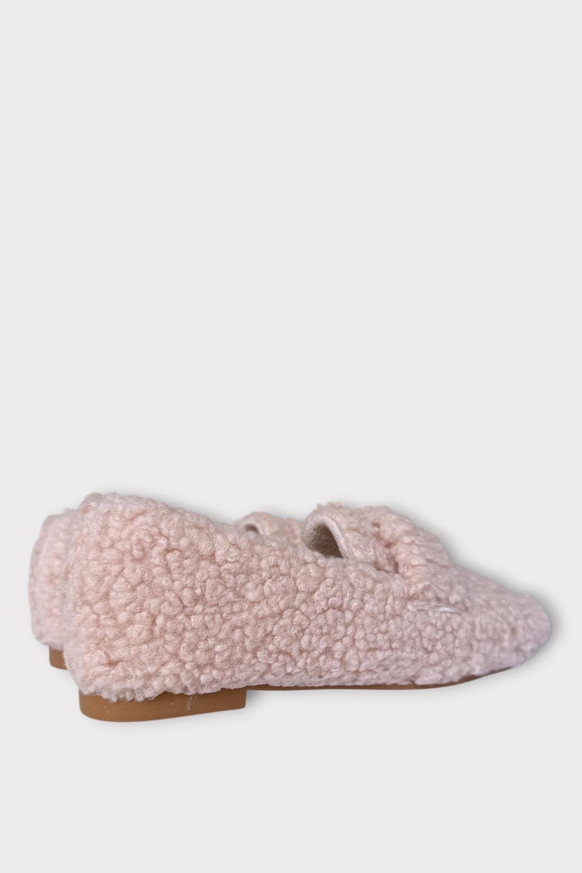 Ultra Yumuşak Peluş Ses Yapmaz Hafif Taban Ev Babeti Kadın Panduf PUDRA - Görsel 6