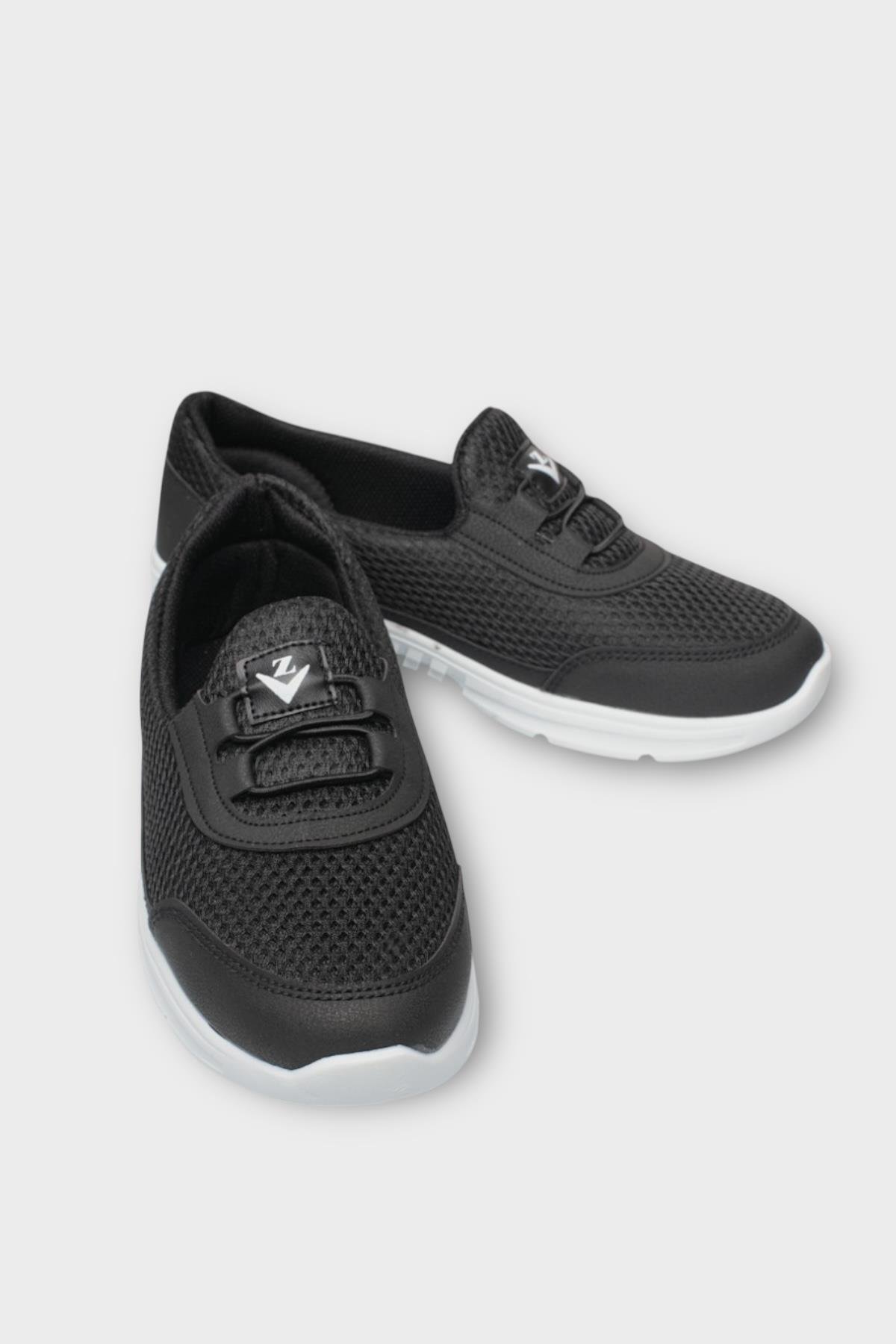 Kadın Ortopedik Fileli Anne Babet Günlük Ayakkabı SİYAH - BEYAZ - Görsel 4