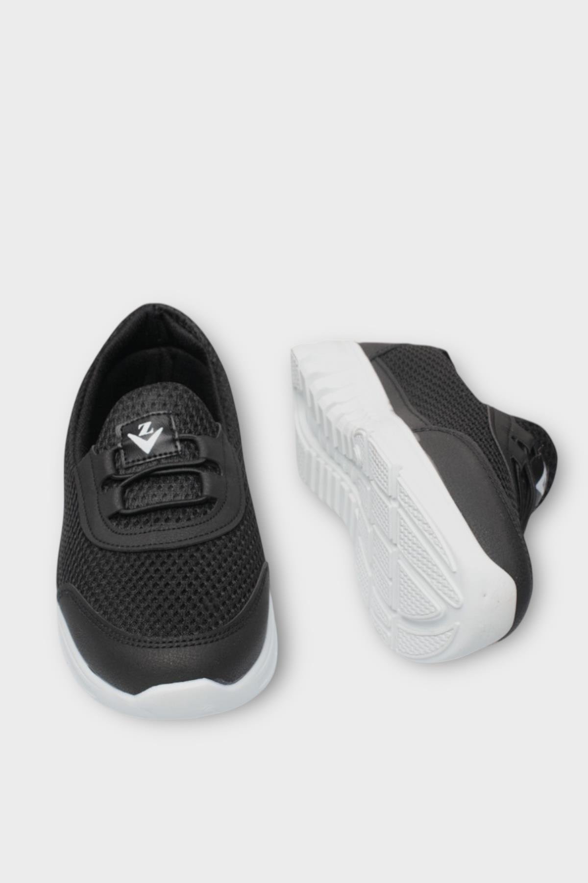 Kadın Ortopedik Fileli Anne Babet Günlük Ayakkabı SİYAH - BEYAZ - Görsel 7