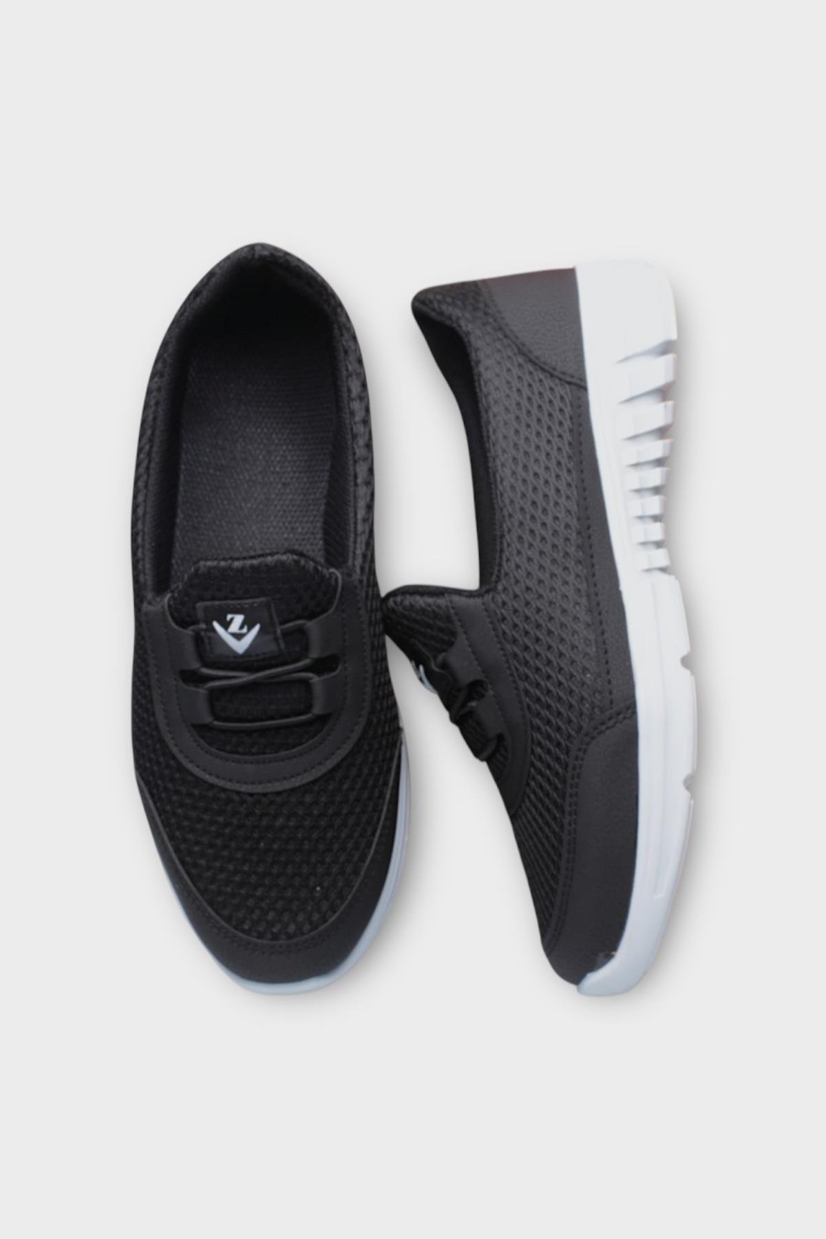 Kadın Ortopedik Fileli Anne Babet Günlük Ayakkabı SİYAH - BEYAZ - Görsel 8