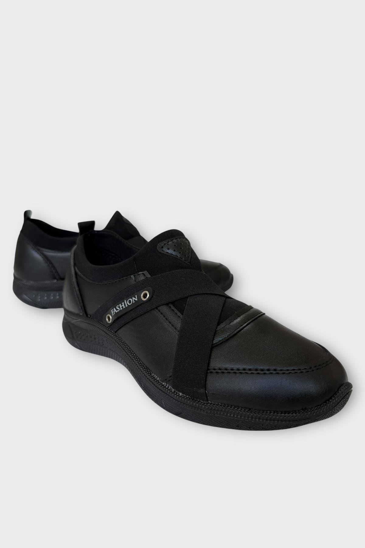 Kadın Ortopedik Comfort Taban Lastik Detay Günlük Ayakkabı SİYAH - Görsel 3