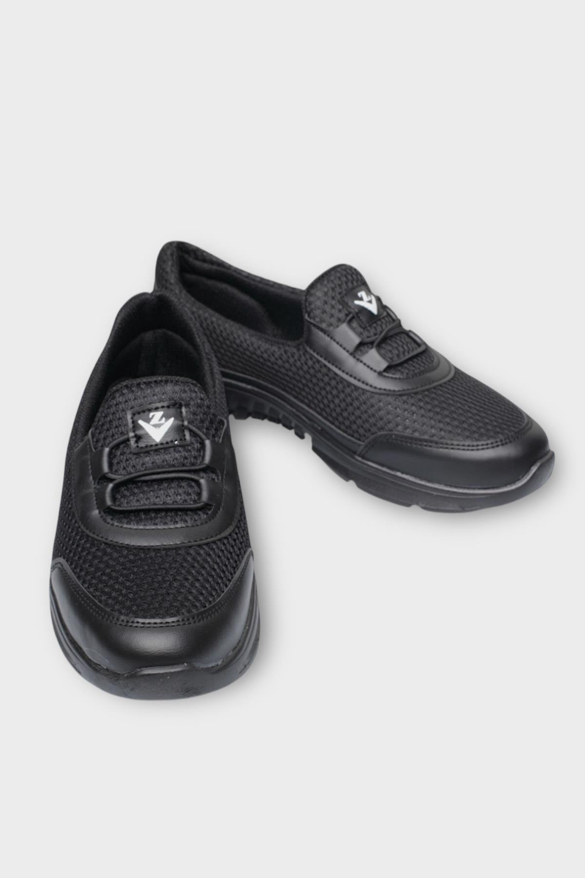 Kadın Ortopedik Fileli Anne Babet Günlük Ayakkabı SİYAH - Görsel 5