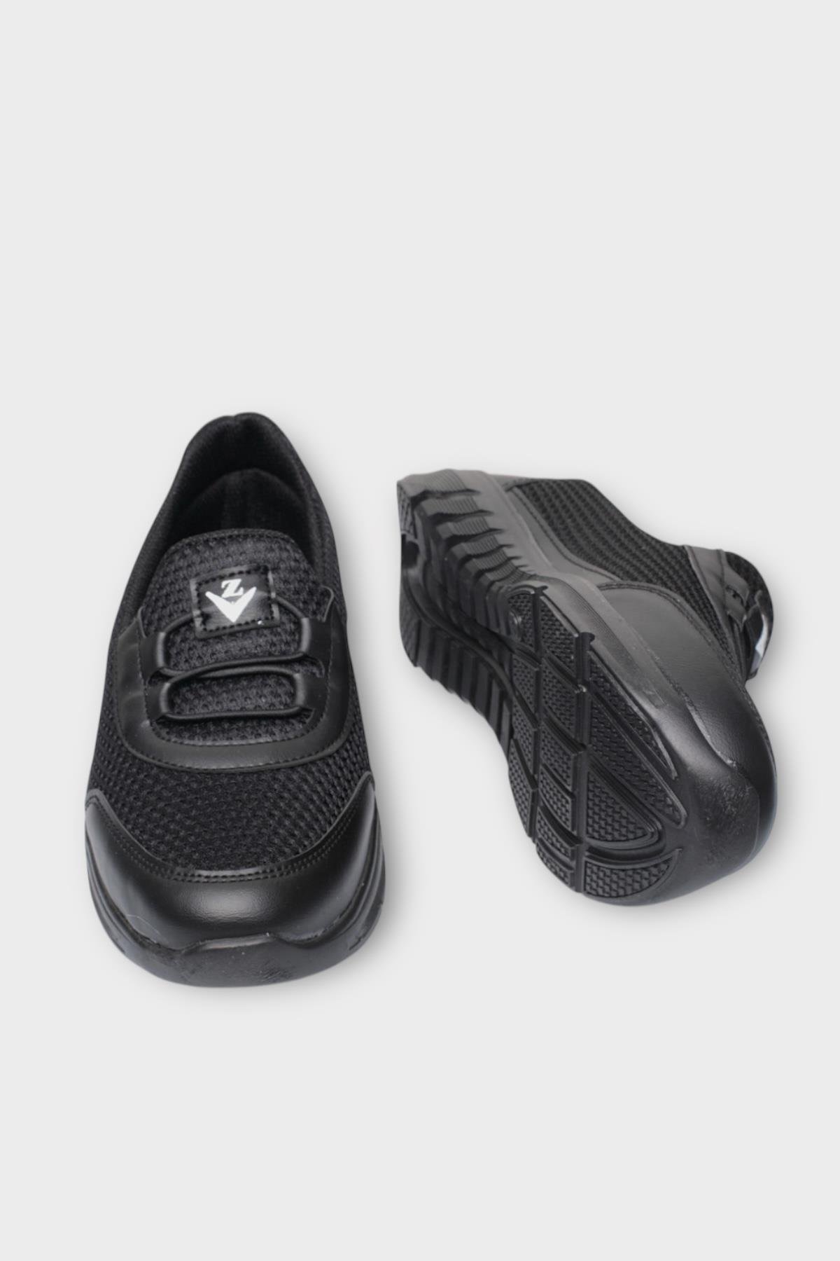 Kadın Ortopedik Fileli Anne Babet Günlük Ayakkabı SİYAH - Görsel 7