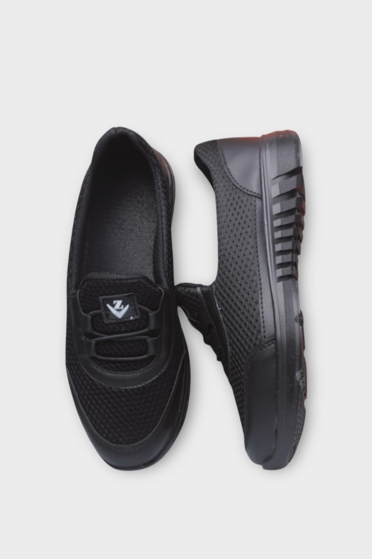 Kadın Ortopedik Fileli Anne Babet Günlük Ayakkabı SİYAH - Görsel 8