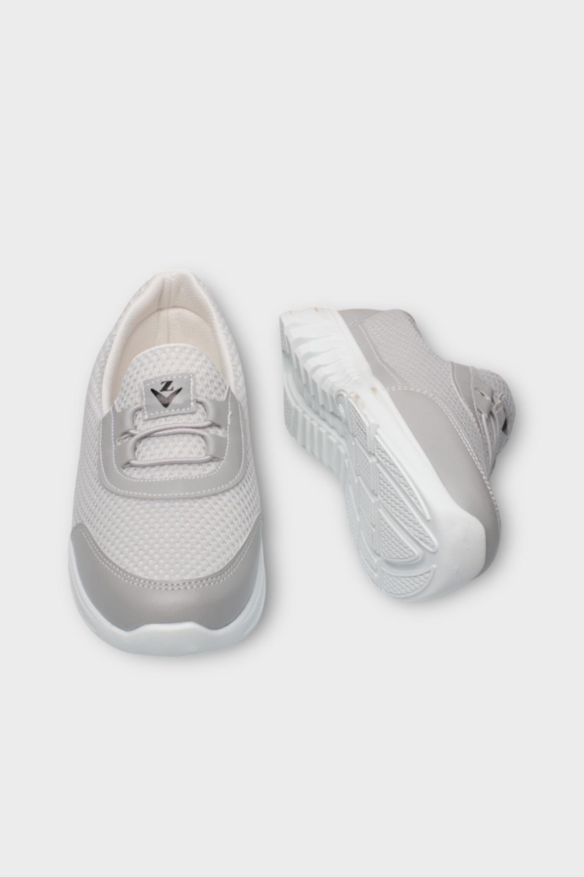 Kadın Ortopedik Fileli Anne Babet Günlük Ayakkabı GRİ - Görsel 8