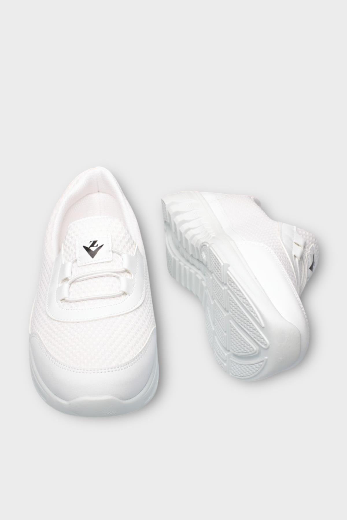 Kadın Ortopedik Fileli Anne Babet Günlük Ayakkabı BEYAZ - Görsel 7