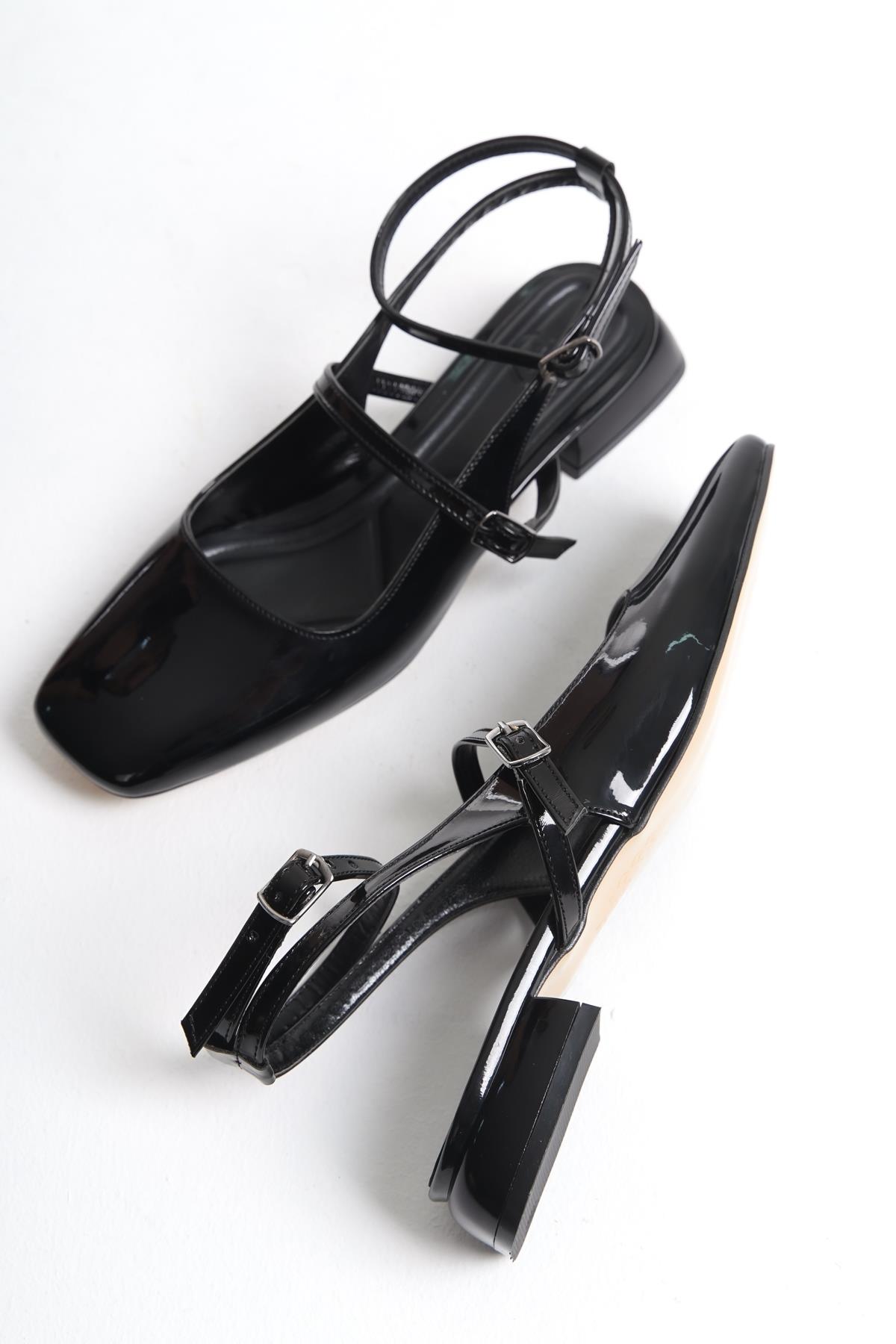 Atika Siyah Rugan Mary Jane Kısa Topuklu Günlük Ayakkabı - Görsel 3