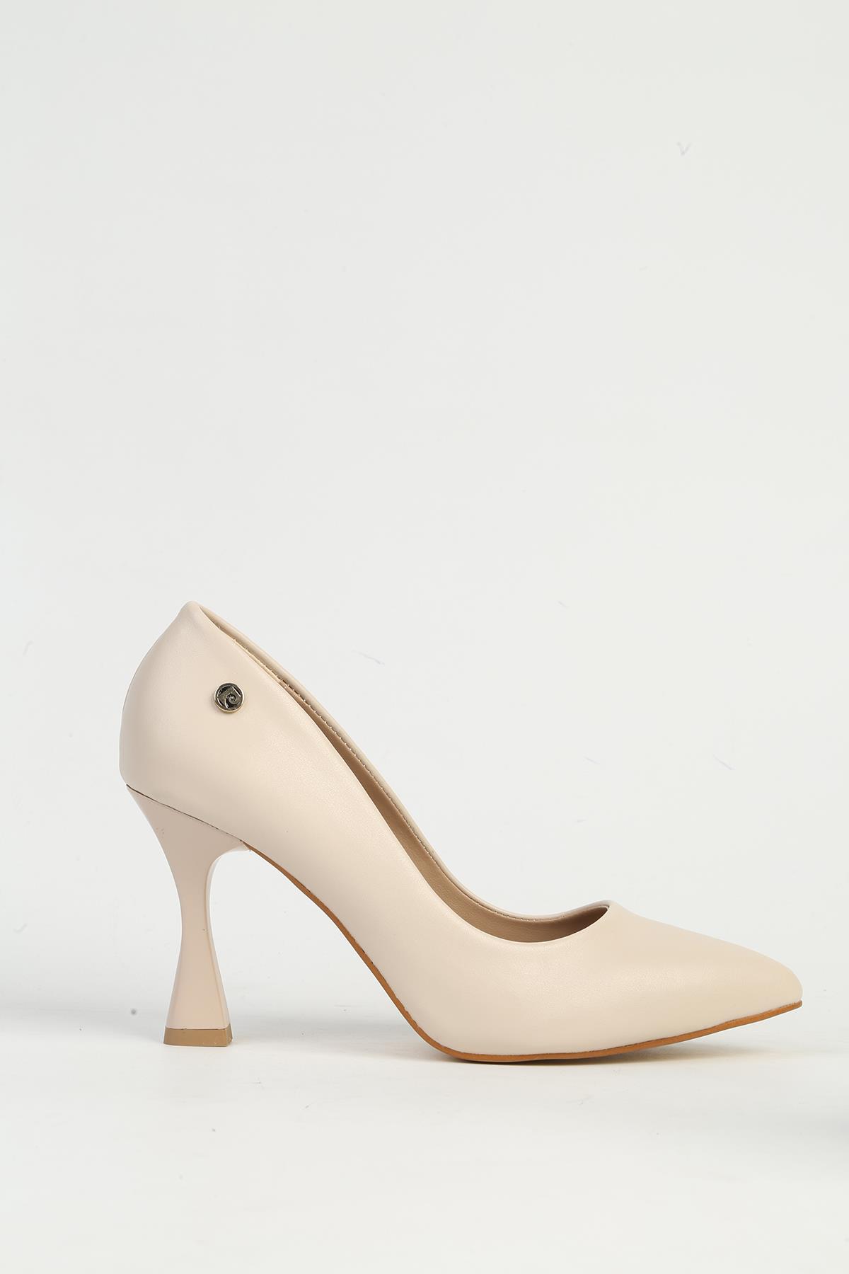 Krem Kadın Topuklu Ayakkabı PC-54751 - Görsel 2