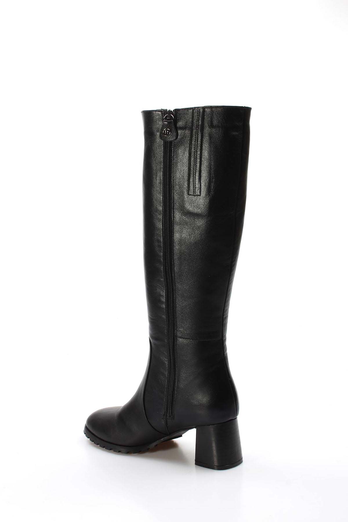 Hakiki Deri Kürklü Kadın Kalın Topuklu Çizme 064KZA998 - Görsel 3