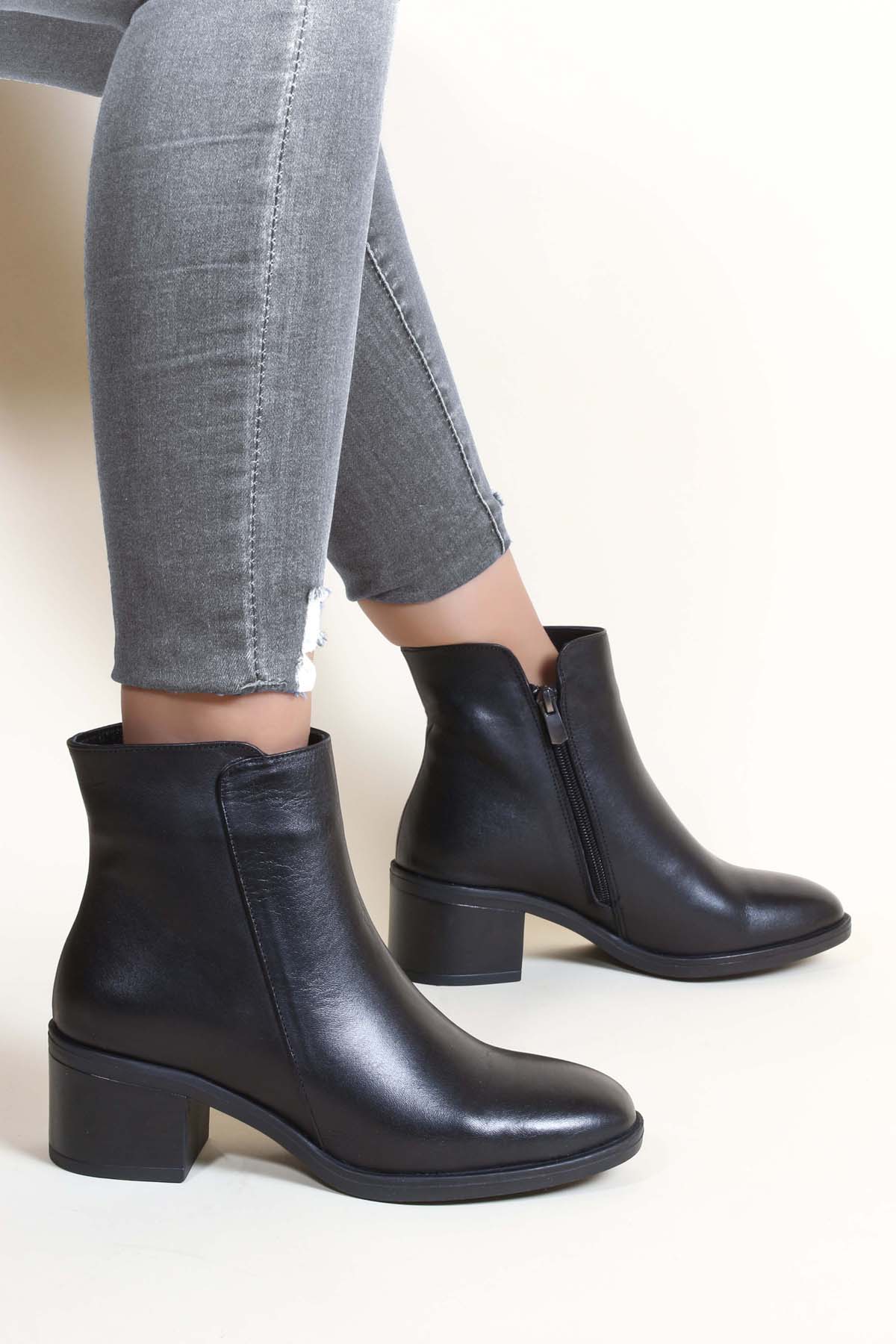 Hakiki Deri Kadın Klasik Bot 757SZA2655 - Görsel 2