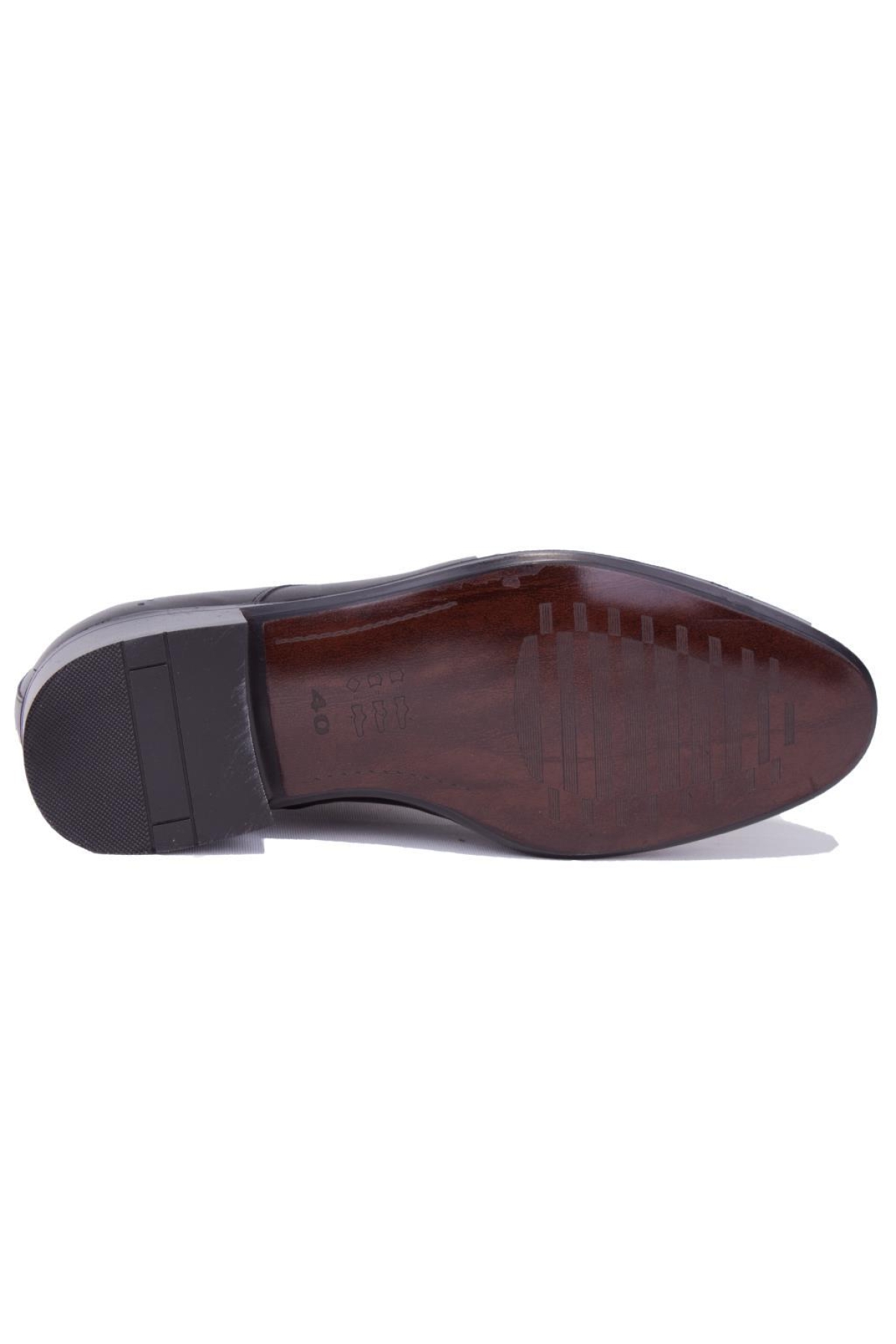383 Siyah Klasik Deri Erkek Ayakkabı - Görsel 5