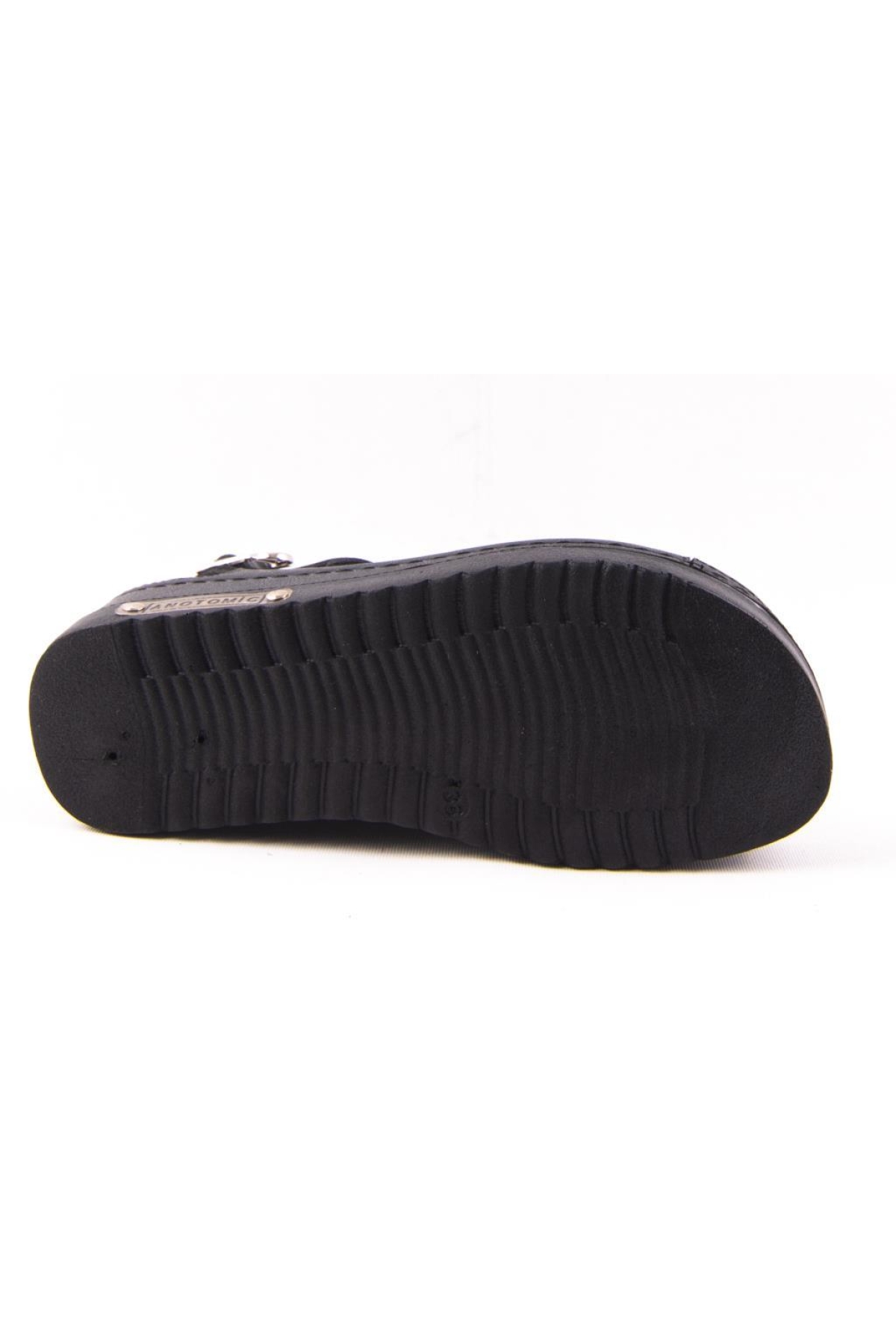 DZA37-3014 Siyah Günlük Ortopedik Kadın Sandalet - Görsel 5