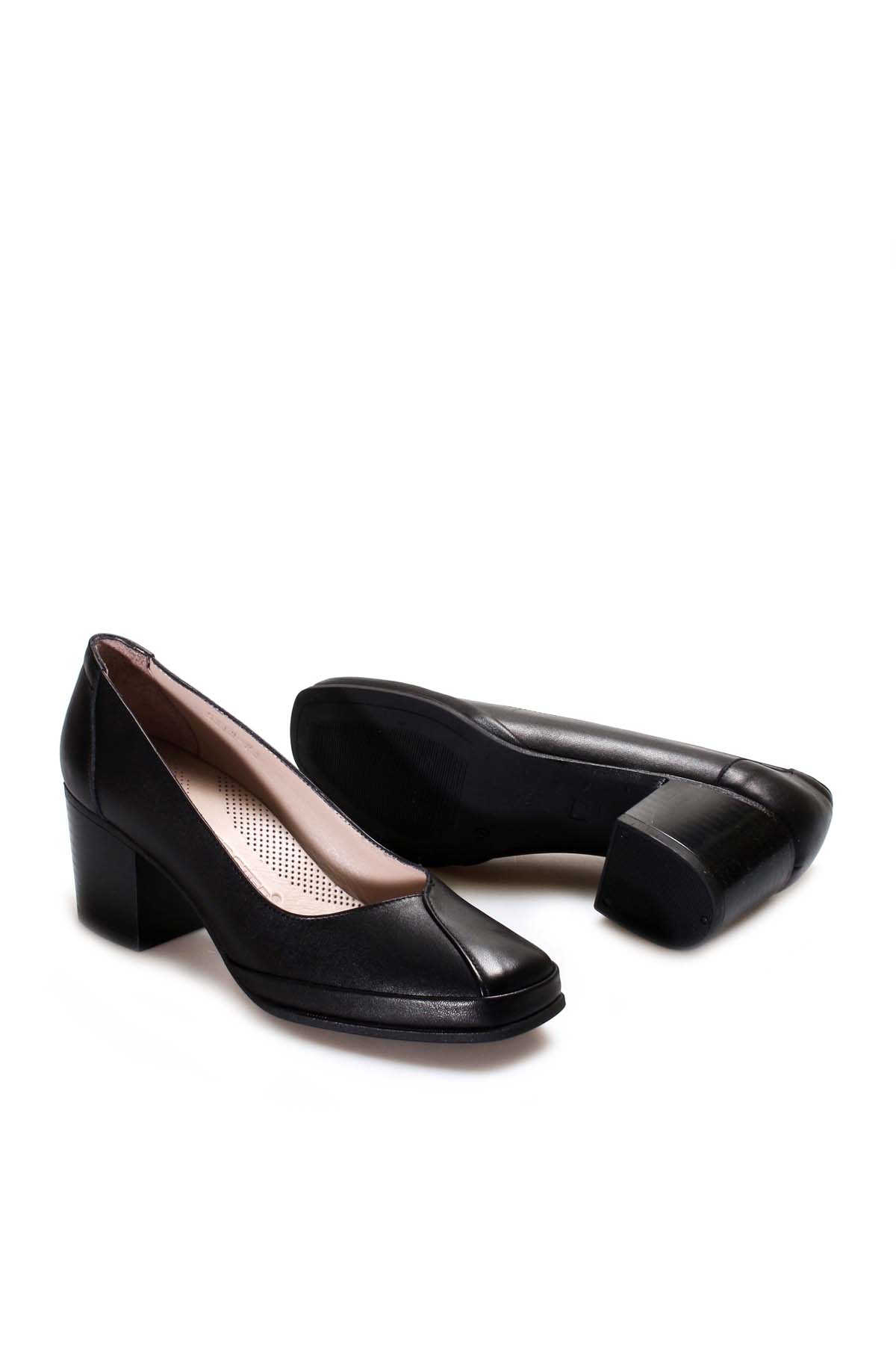 Hakiki Deri Kadın Kalın Topuklu Ayakkabı 889ZA5313 - Görsel 5
