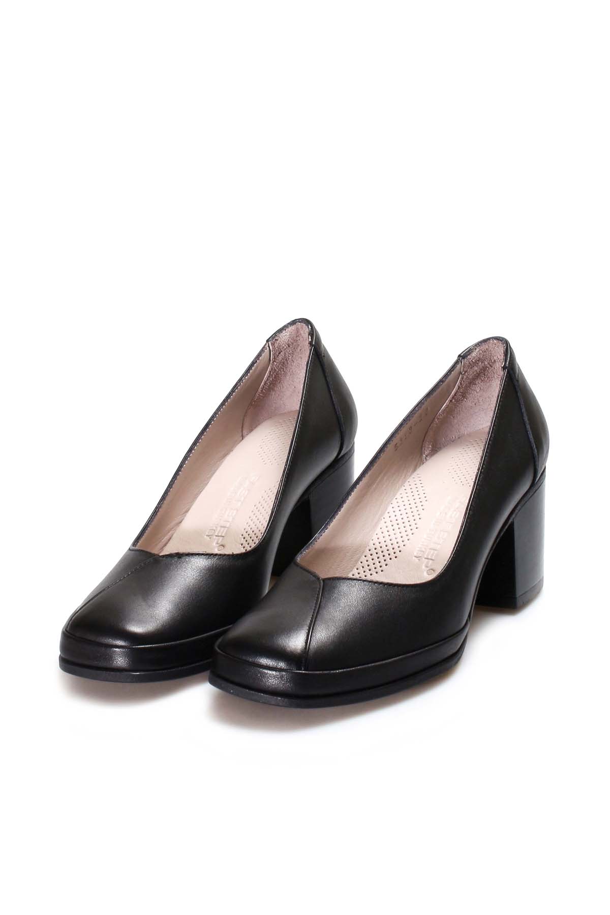 Hakiki Deri Kadın Kalın Topuklu Ayakkabı 889ZA5313 - Görsel 6