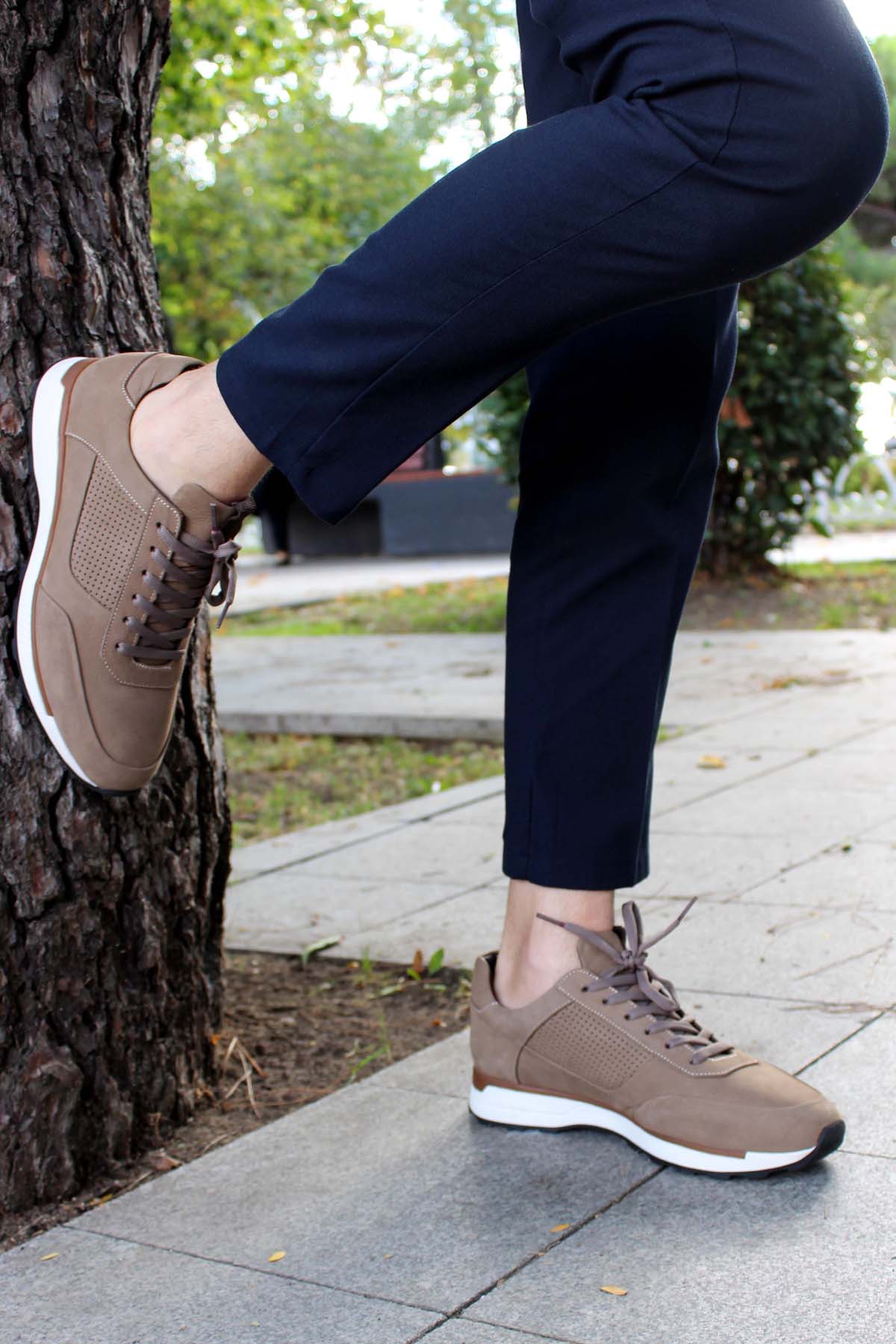 Hakiki Deri Kürklü Erkek Spor Ayakkabı 723KMA120 - Görsel 2