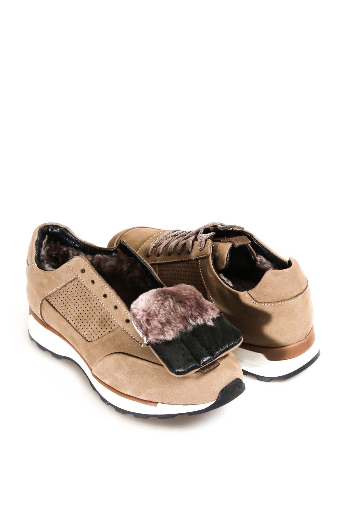 Hakiki Deri Kürklü Erkek Spor Ayakkabı 723KMA120 - Görsel 6