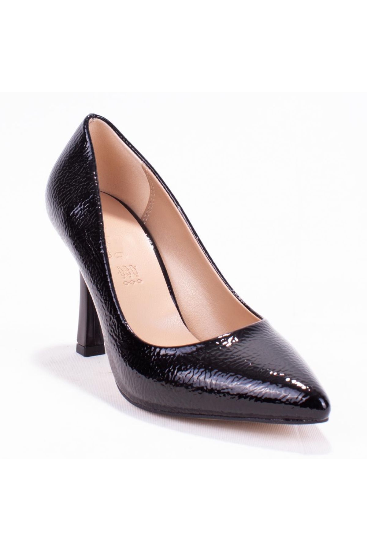 DZA07-388451 Siyah Rugan Stiletto Topuklu Kadın Ayakkabı - Görsel 2