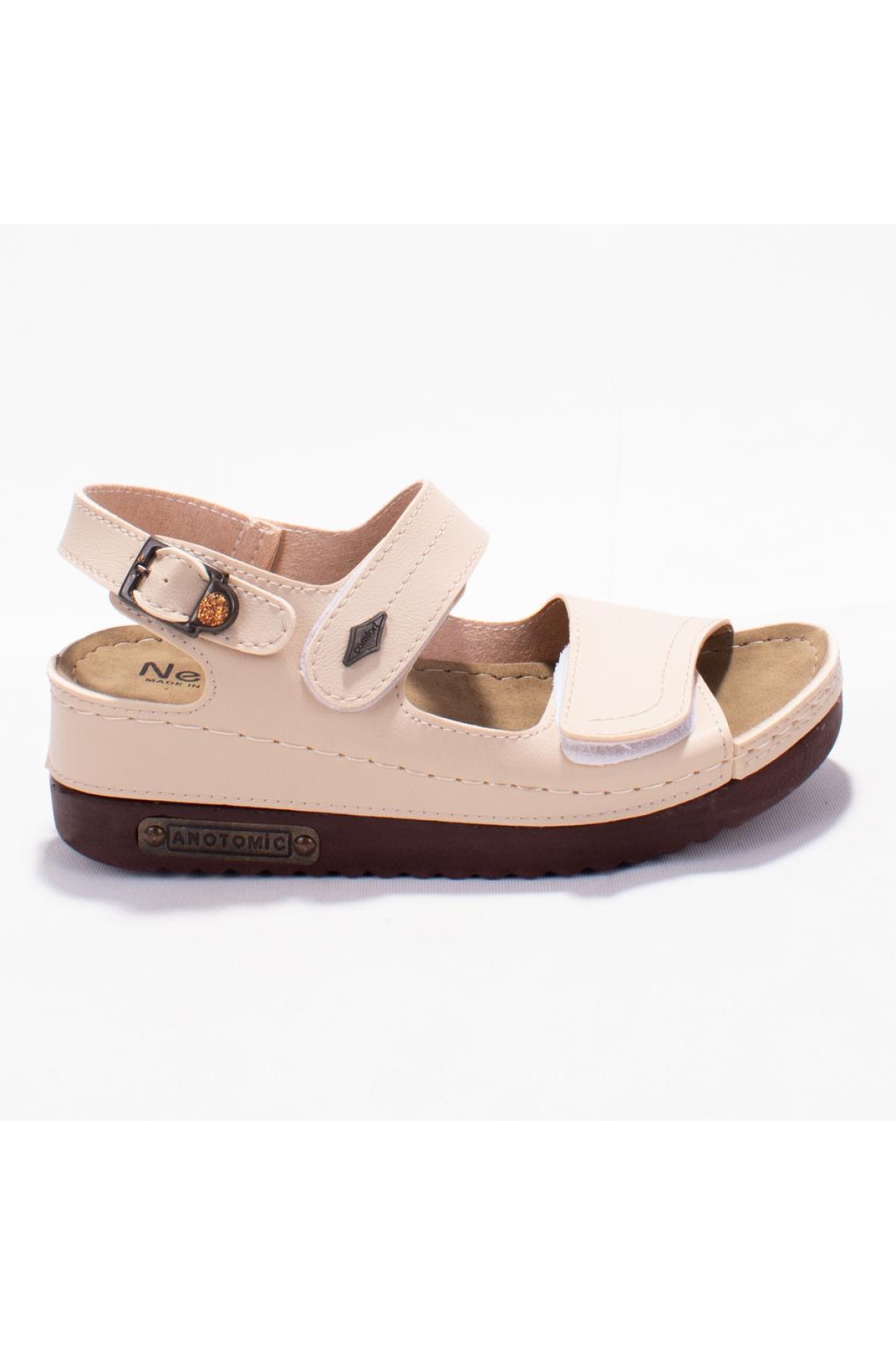 DZA37-3014 Bej Günlük Ortopedik Kadın Sandalet - Görsel 3